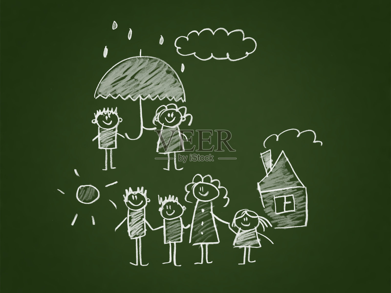 家庭的社会保护。插画图片素材