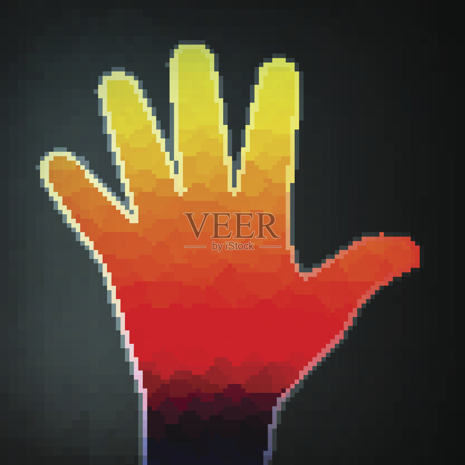 抽象的彩色手插画图片素材