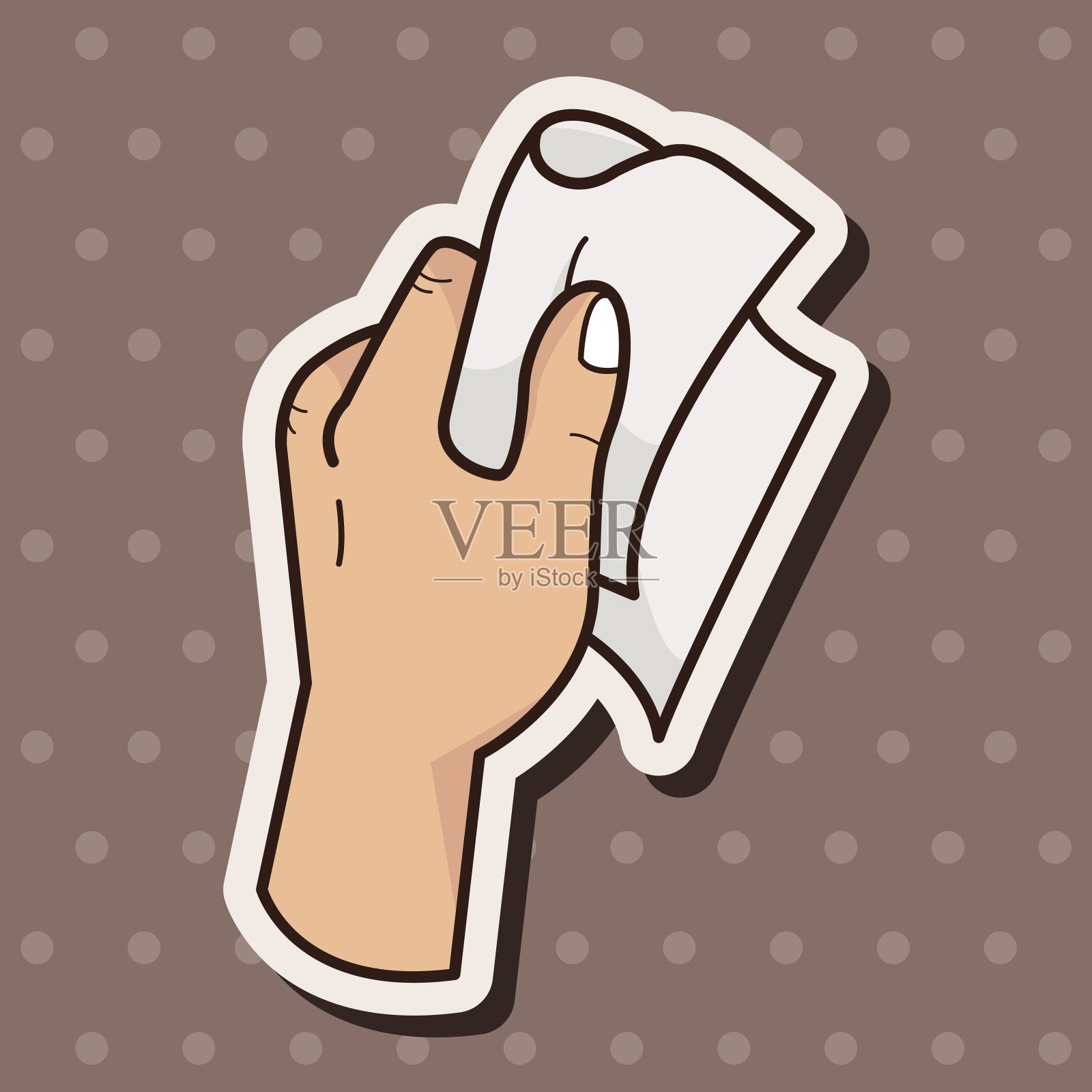 手握纸主题元素向量,eps插画图片素材