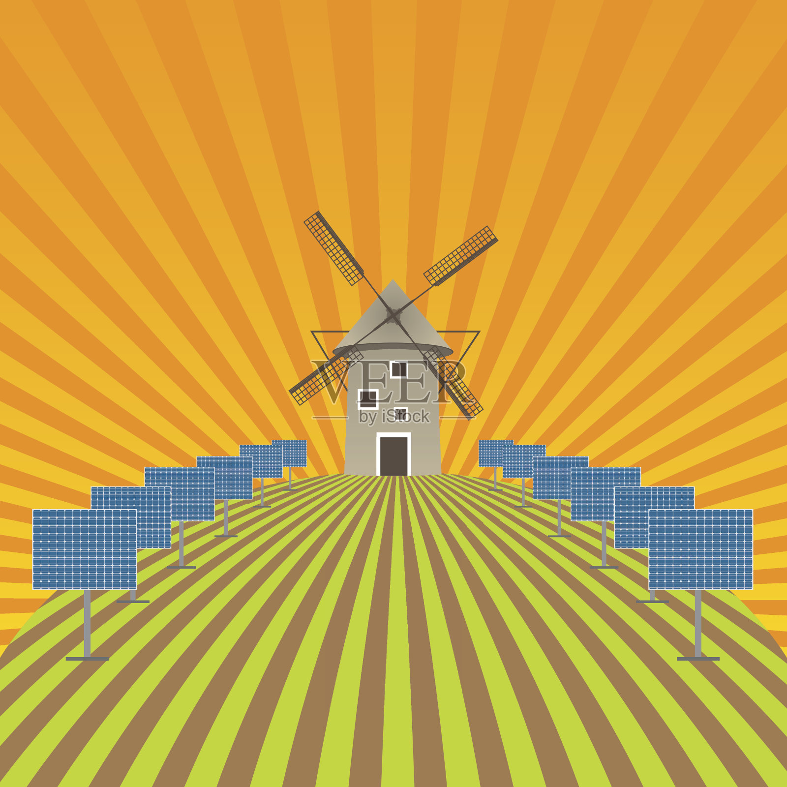 农业领域景观和ECO背景插画图片素材