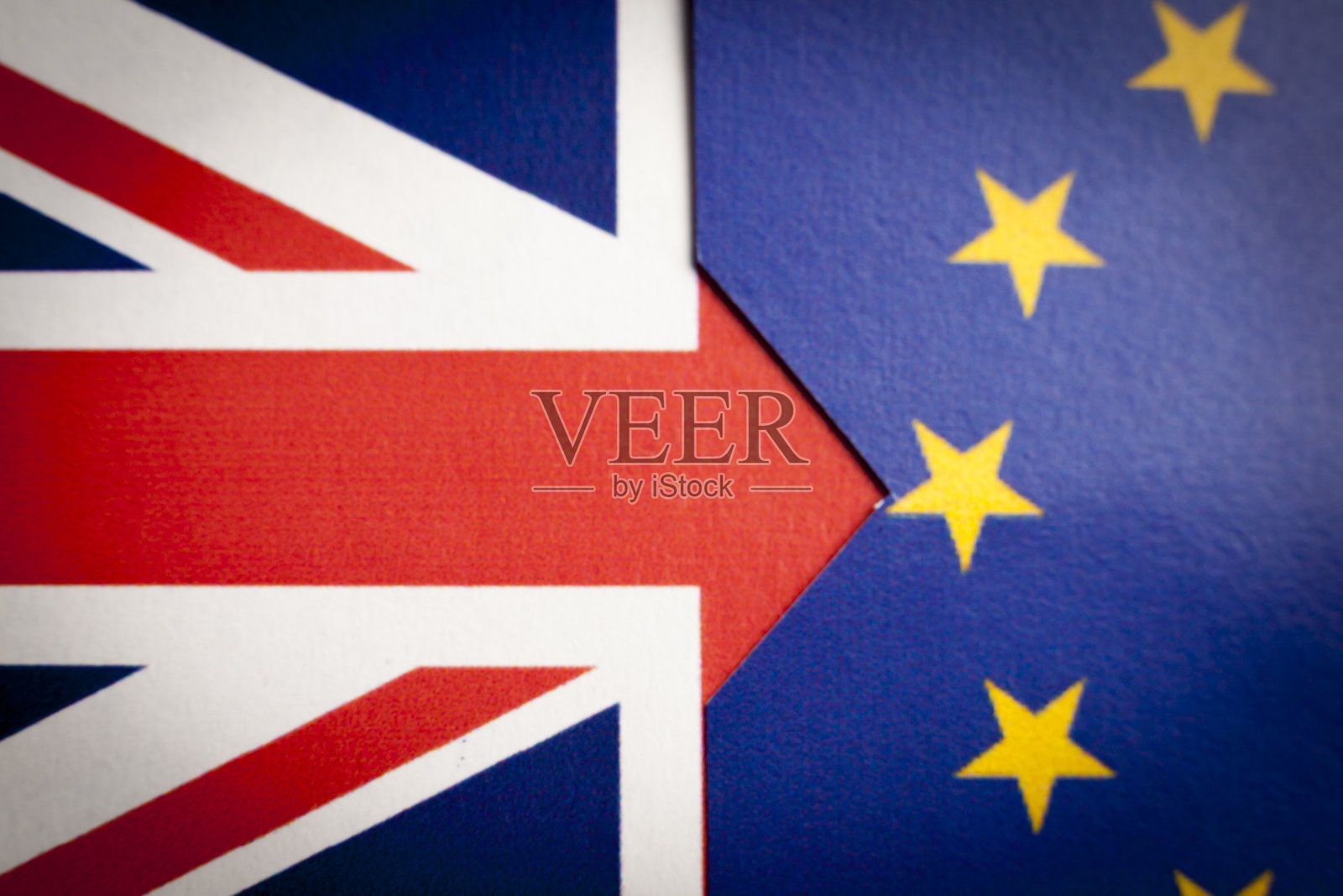 英国和欧盟的文件旗帜合并的概念照片摄影图片