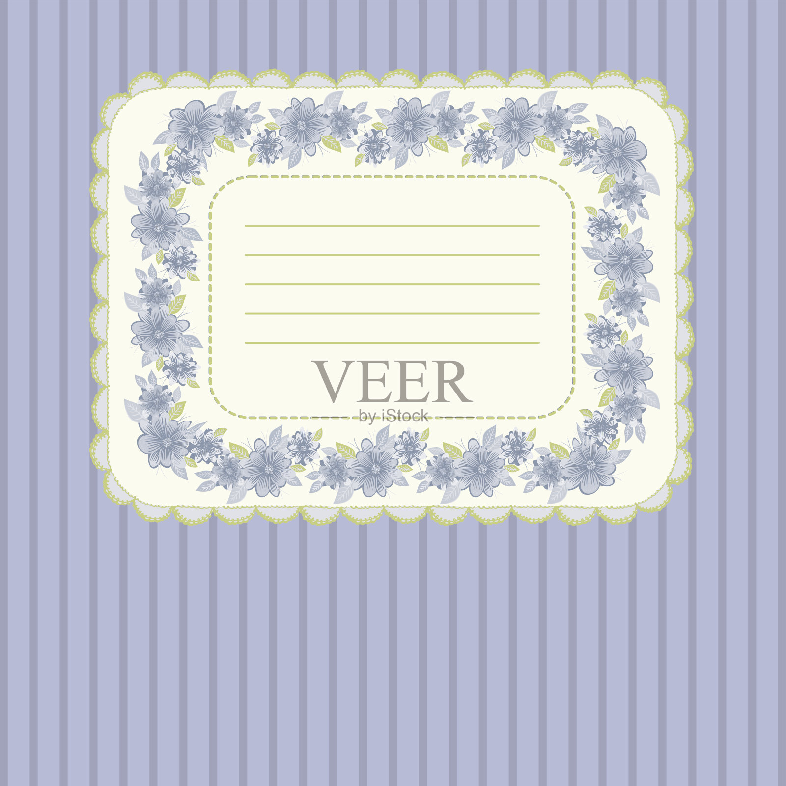 带花框的卡片插画图片素材