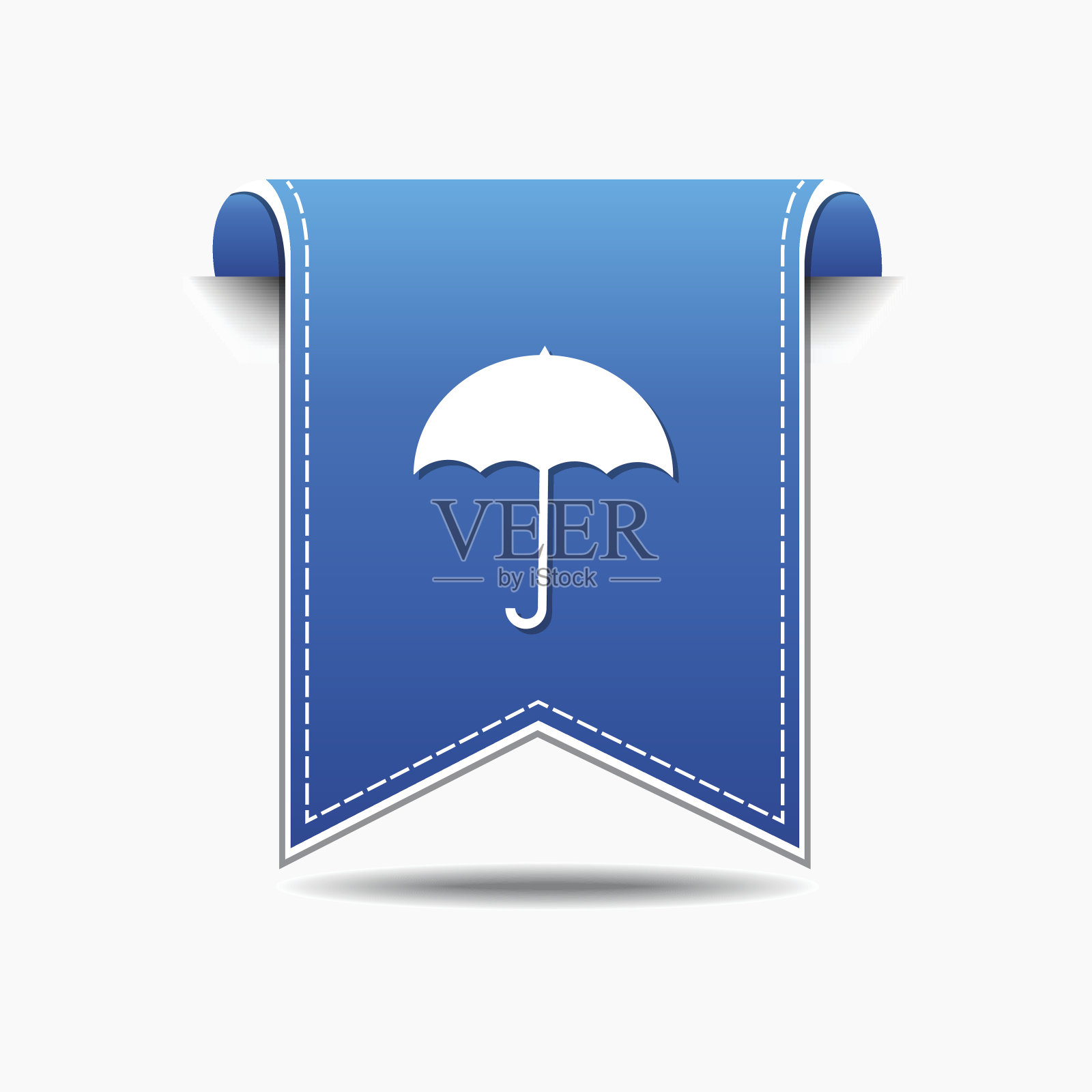 伞蓝色矢量图标设计插画图片素材