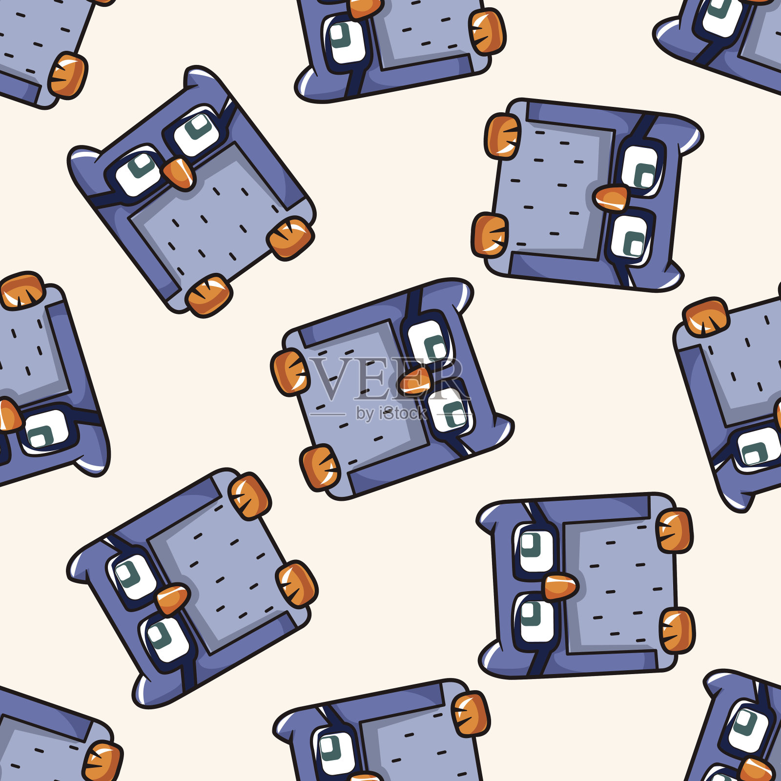 猫头鹰卡通,卡通无缝图案背景插画图片素材