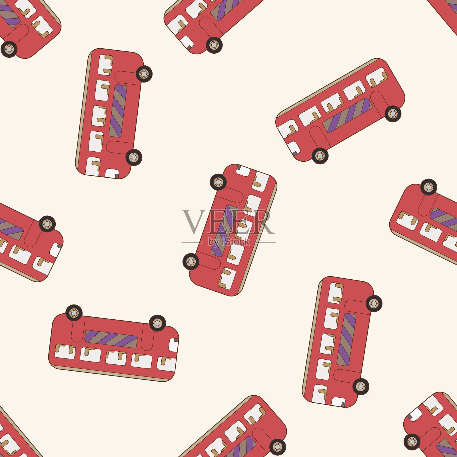 交通小车,卡通无缝图案背景插画图片素材