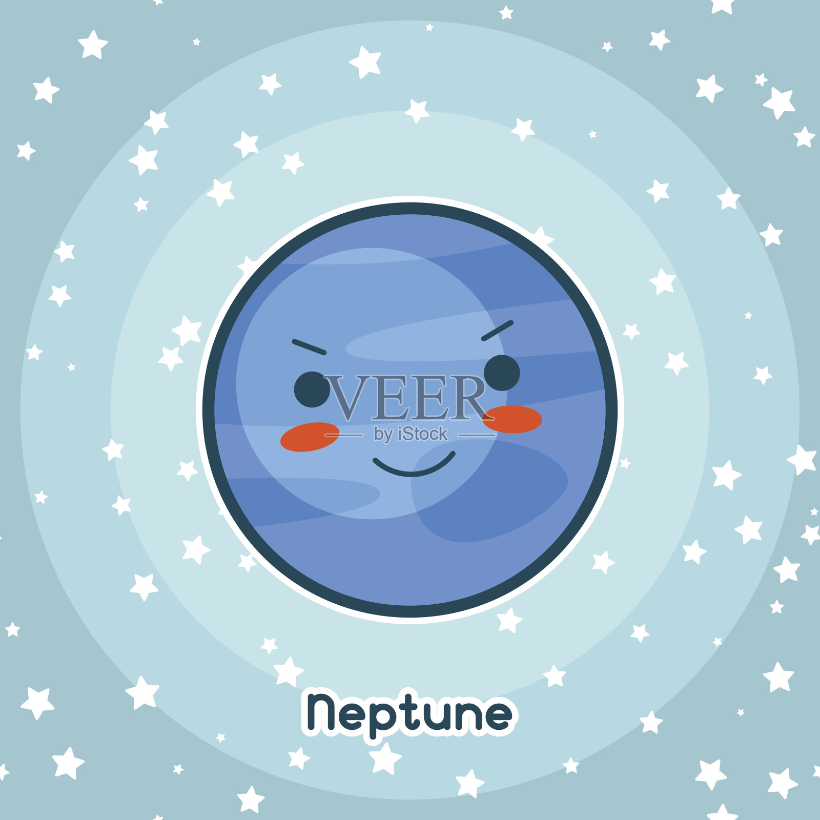 卡哇伊卡的空间。漂亮的面部表情涂鸦。的说明插画图片素材