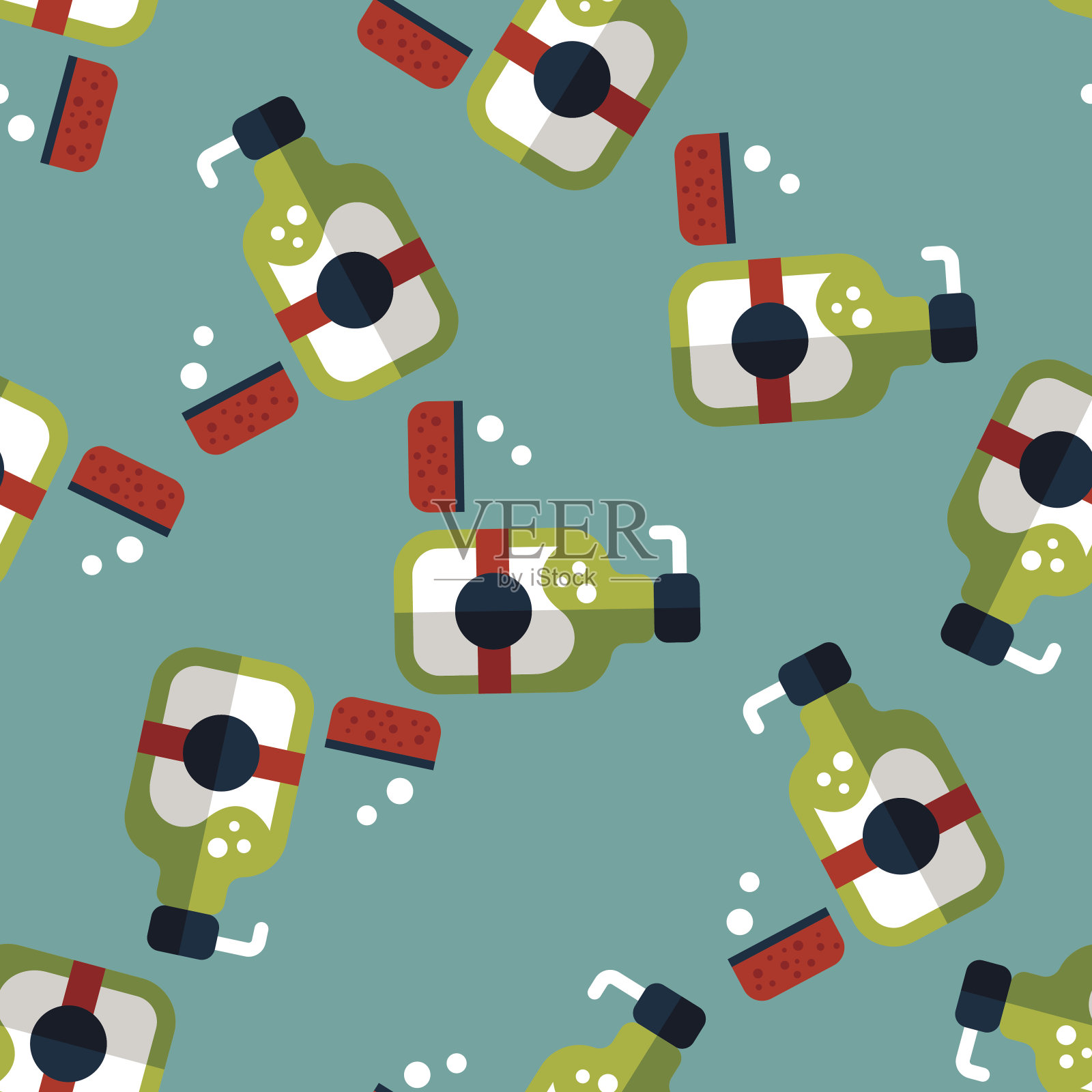 厨房餐具肥皂平面图标,eps10无缝图案背景插画图片素材