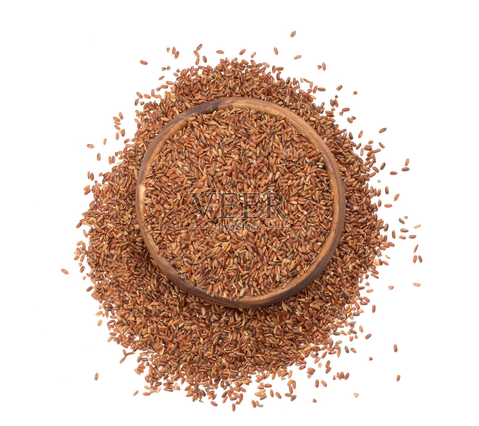 白色背景的长粒红米照片摄影图片