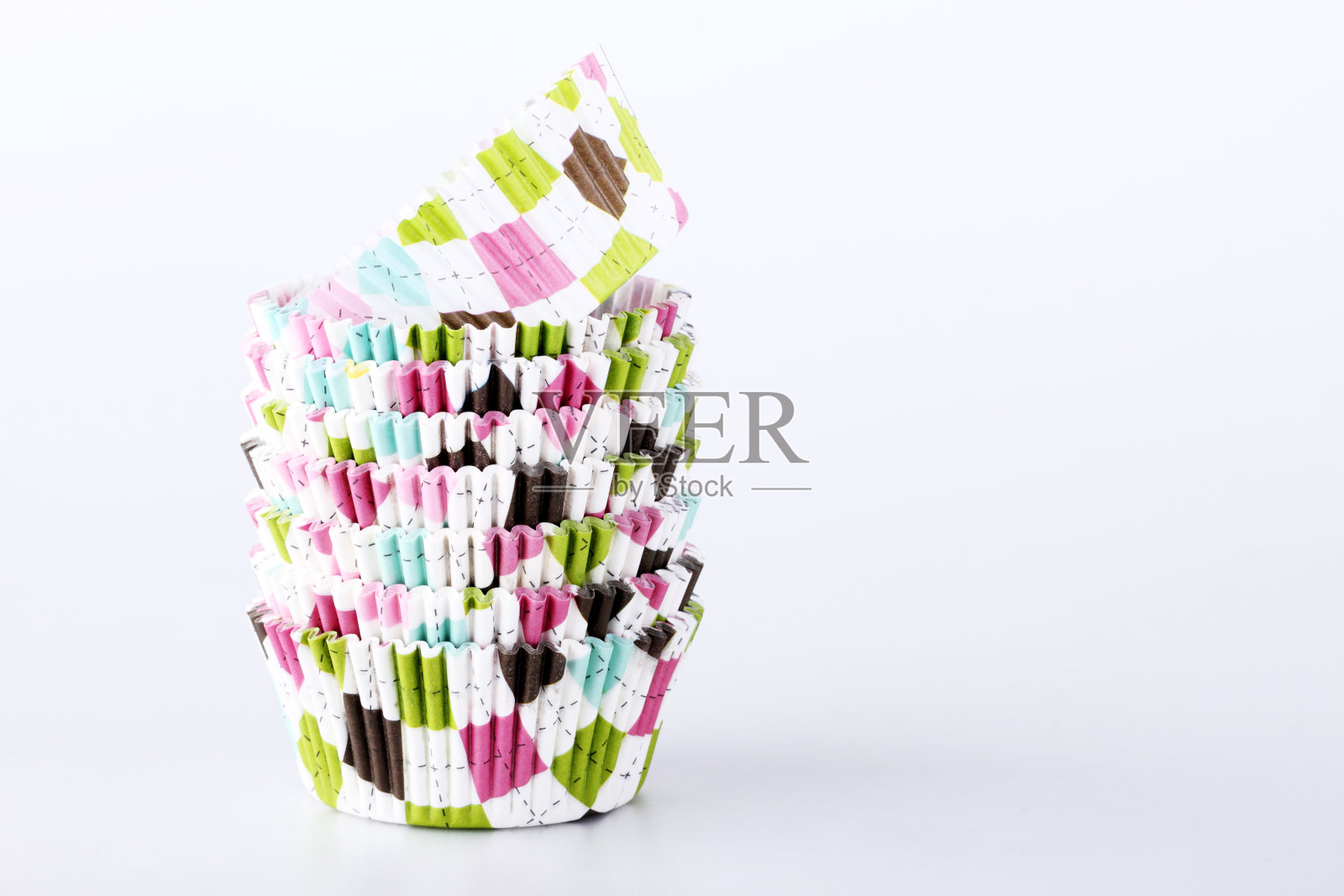 一堆五颜六色的纸杯蛋糕盒照片摄影图片