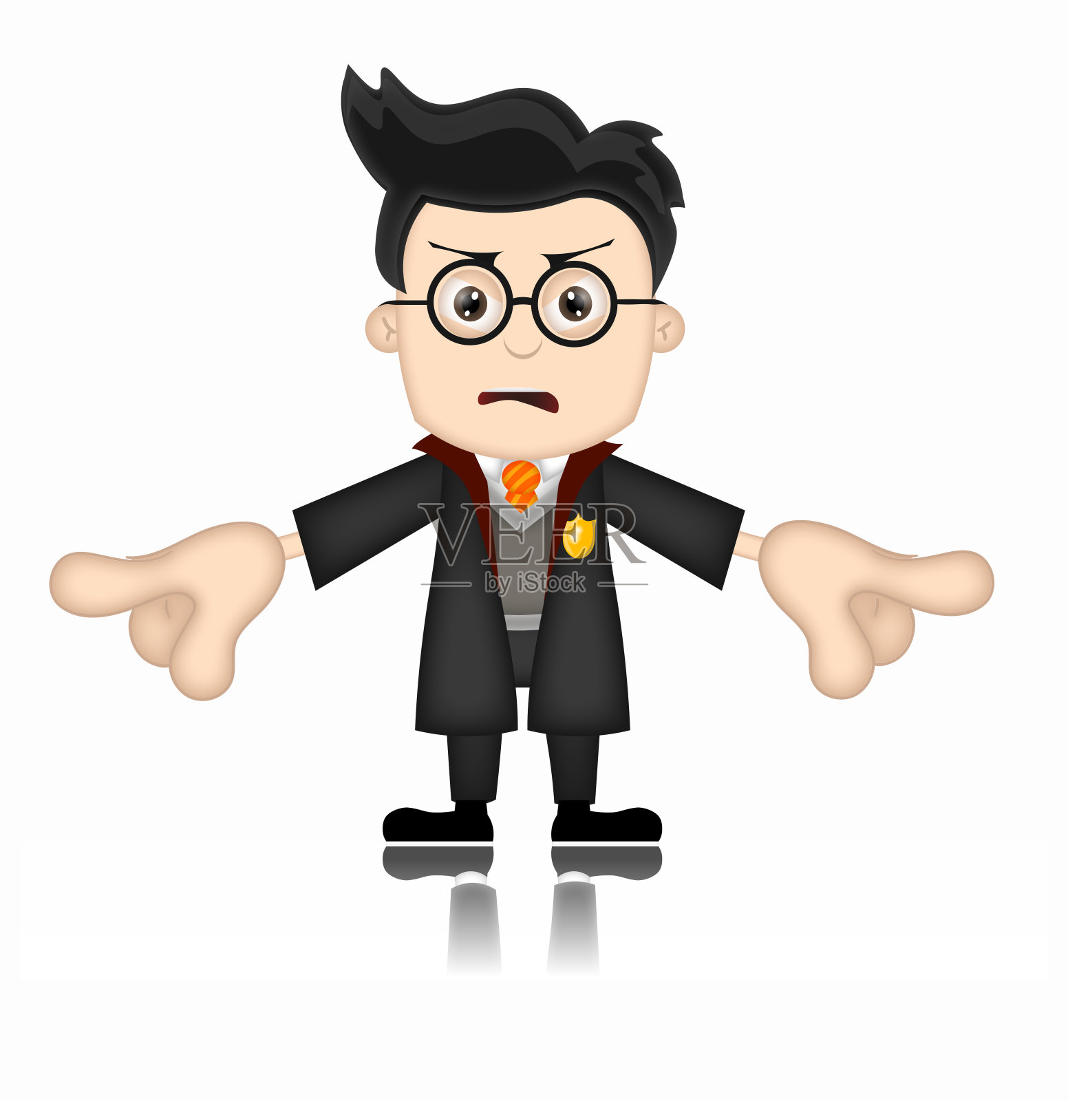 本男孩卡通人物魔术师魔术巫师不友好设计元素图片