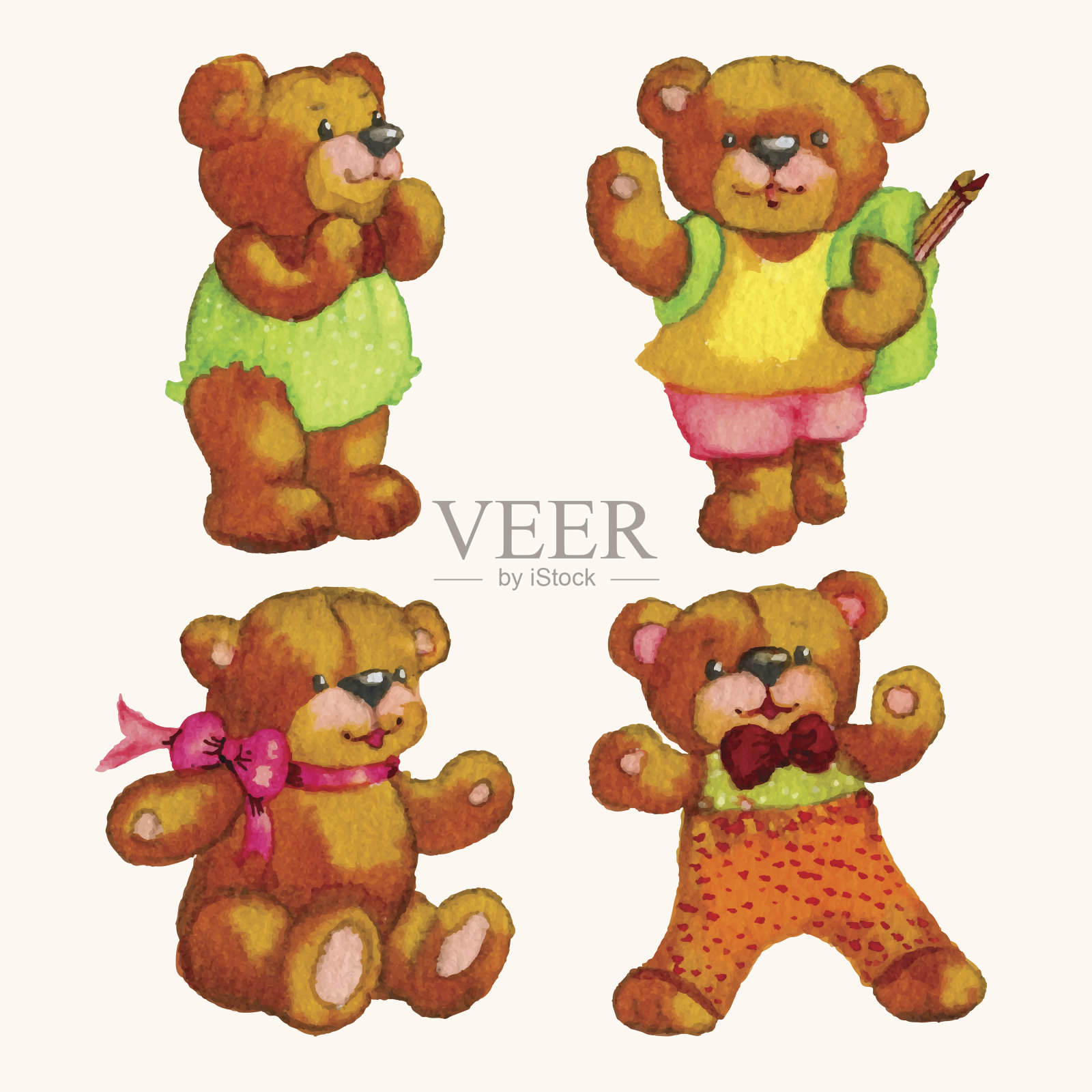 泰迪熊设计元素图片