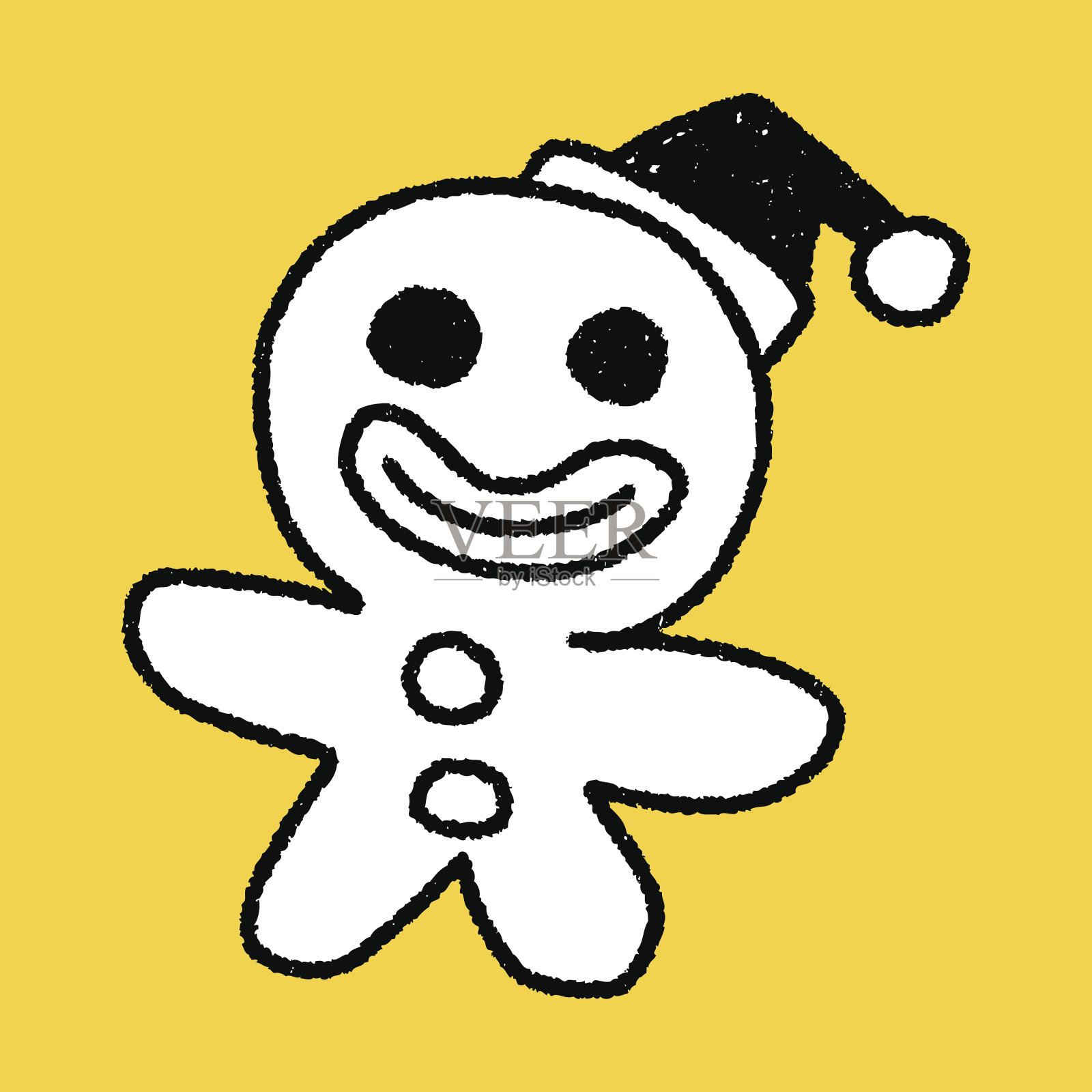 姜饼人的涂鸦插画图片素材