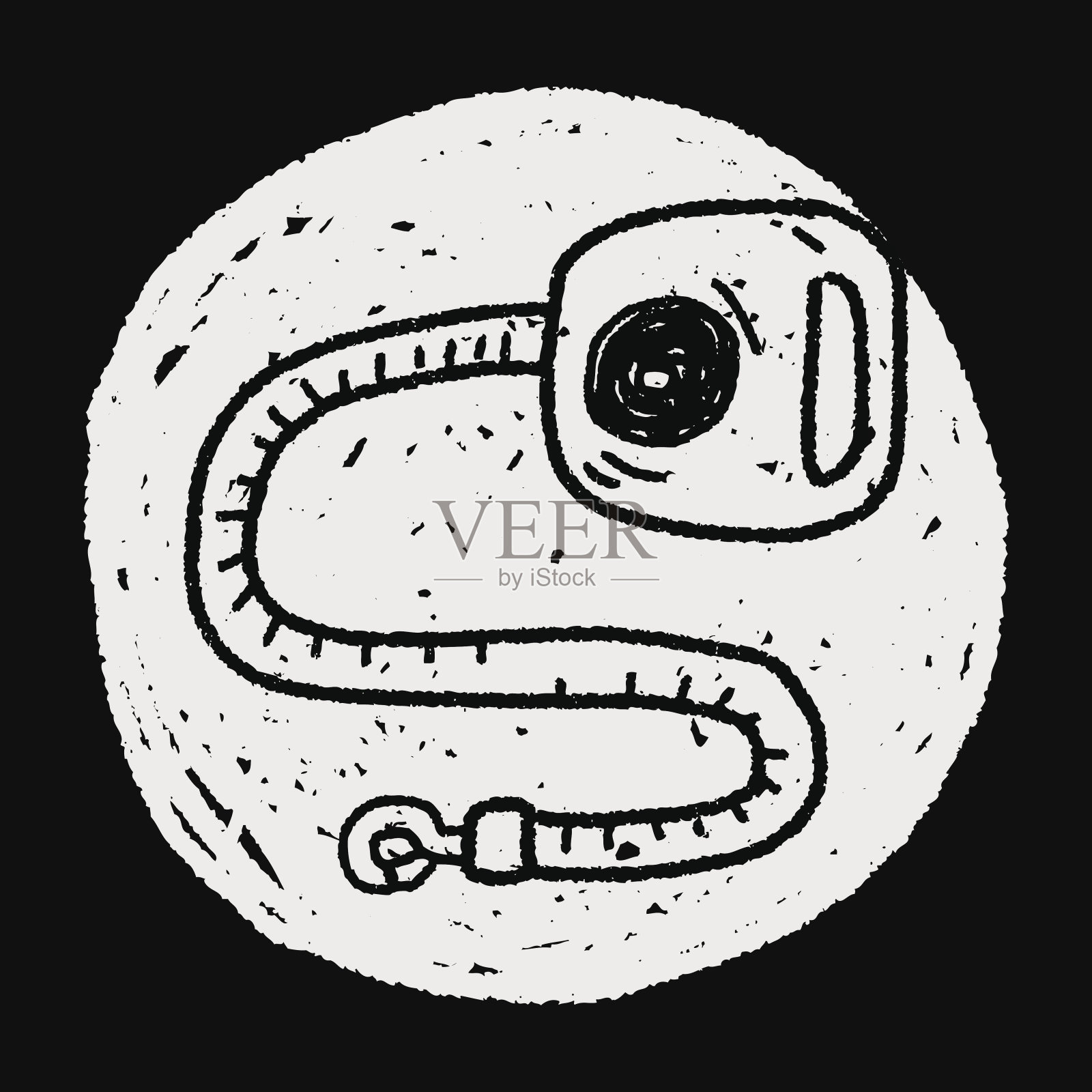 涂鸦领绳插画图片素材