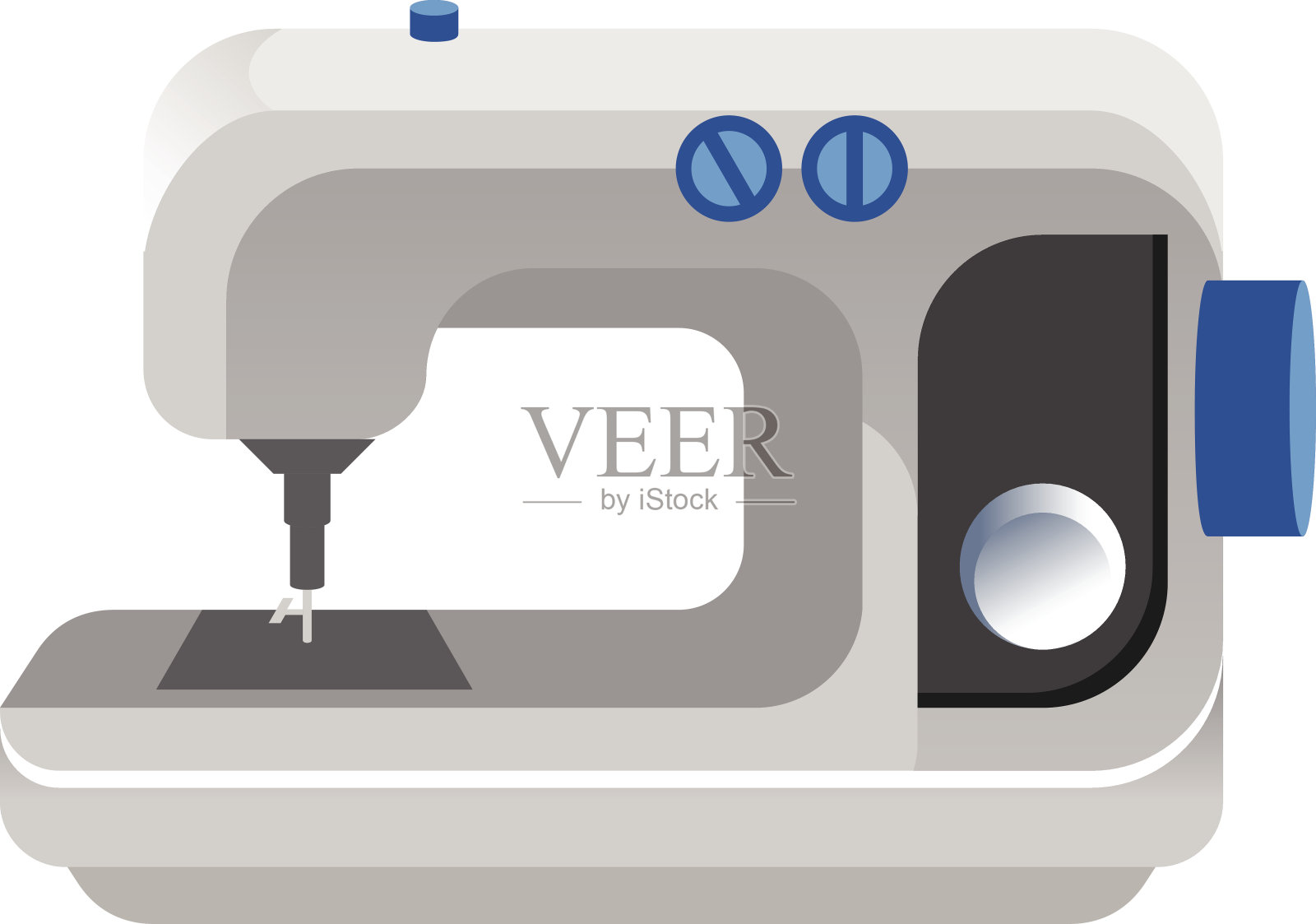 矢量平面缝纫机图标插画图片素材