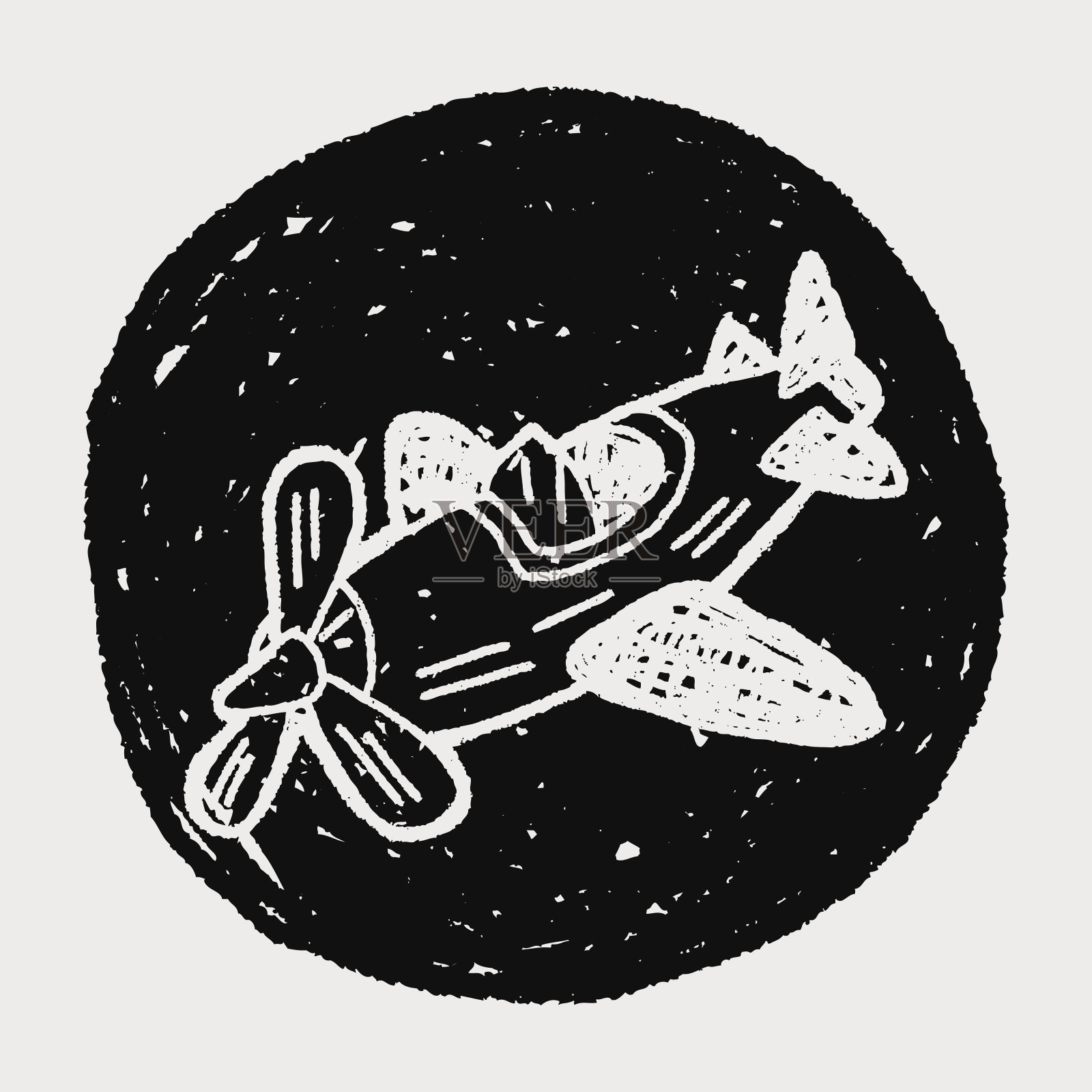 涂鸦玩具飞机插画图片素材