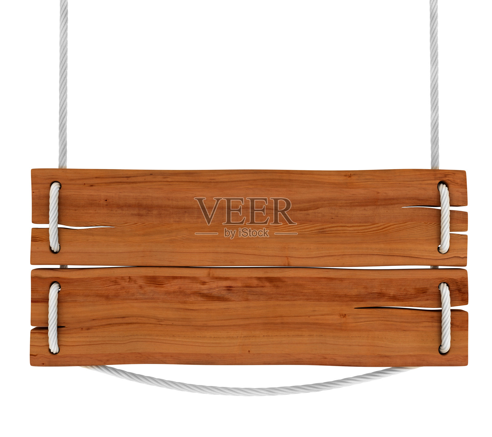 白色背景上的一个空木制标志的特写照片摄影图片