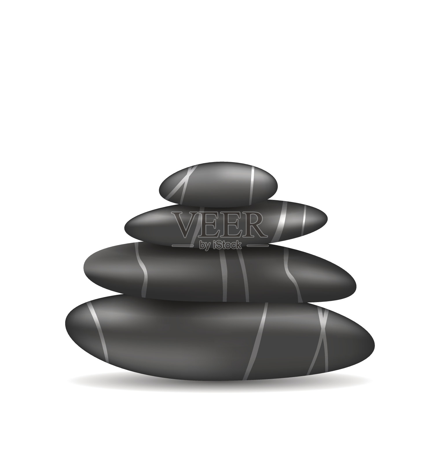 金字塔禅宗温泉石,孤立在白色背景插画图片素材