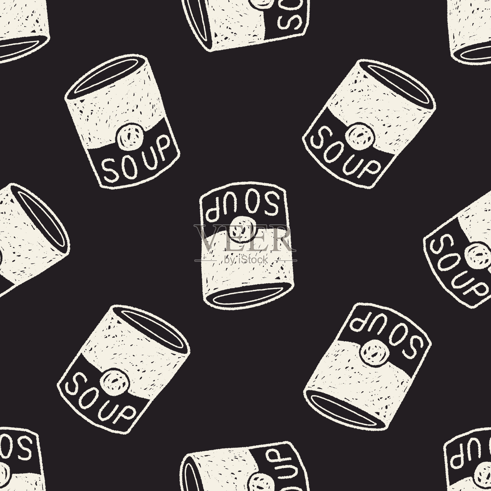 汤涂鸦无缝图案背景插画图片素材