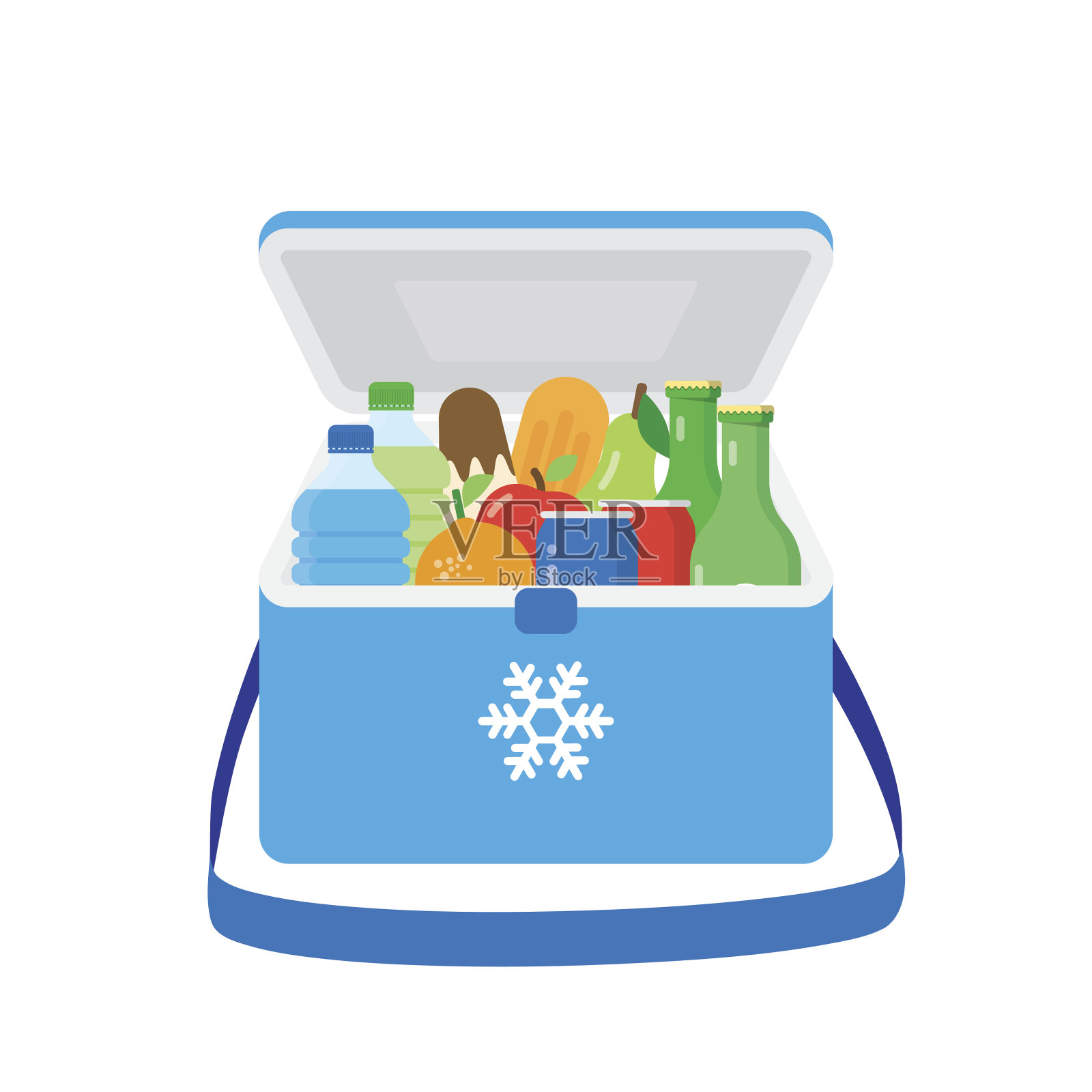 包冰箱图标。冷却器的象征插画图片素材