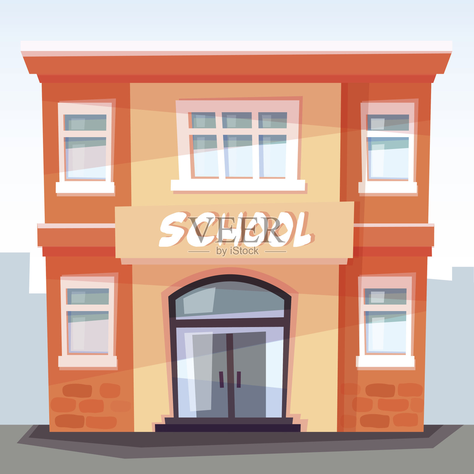 学校建筑,回到学校,教育理念,矢量插画图片素材