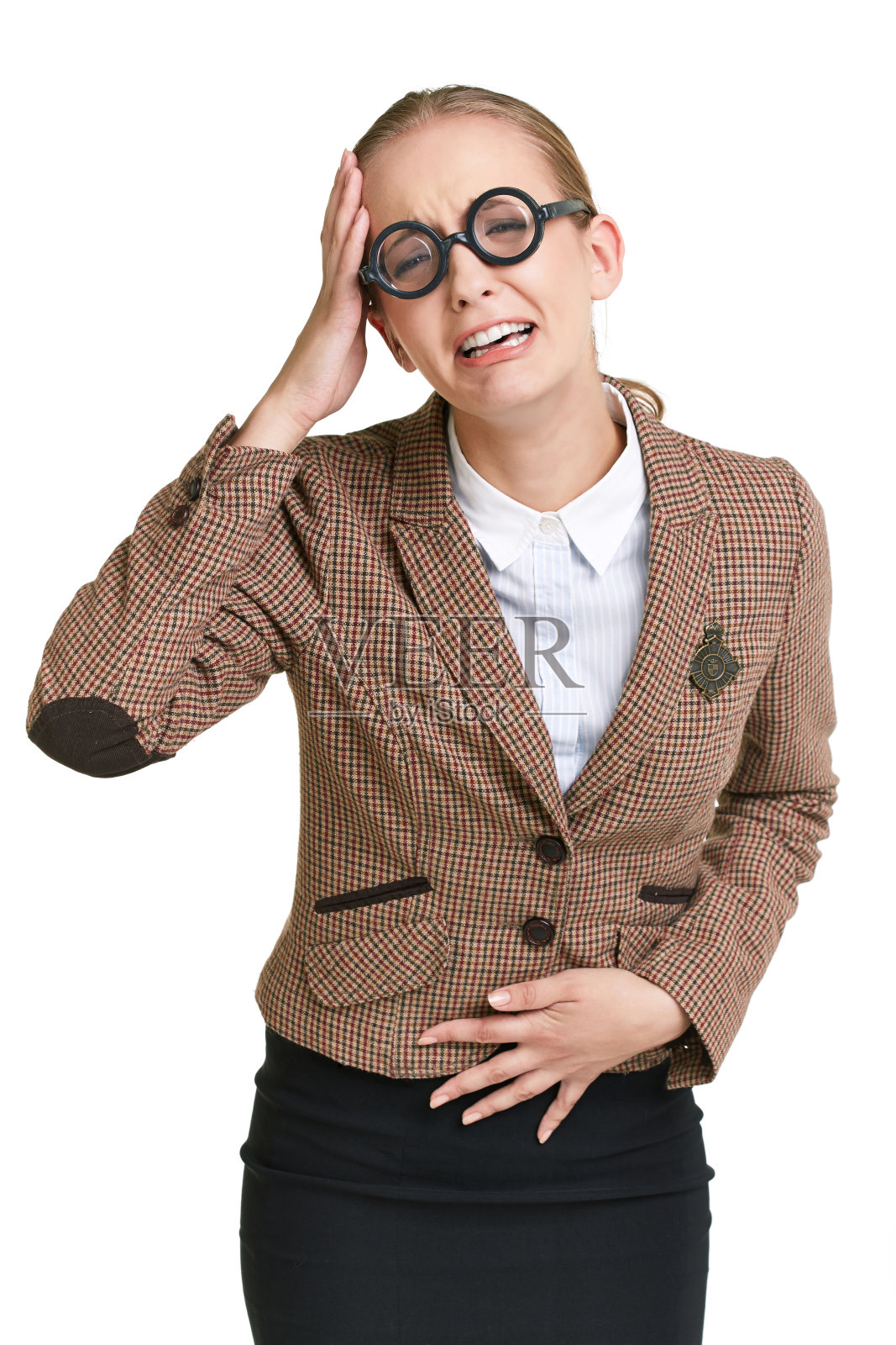 生病的书呆子照片摄影图片