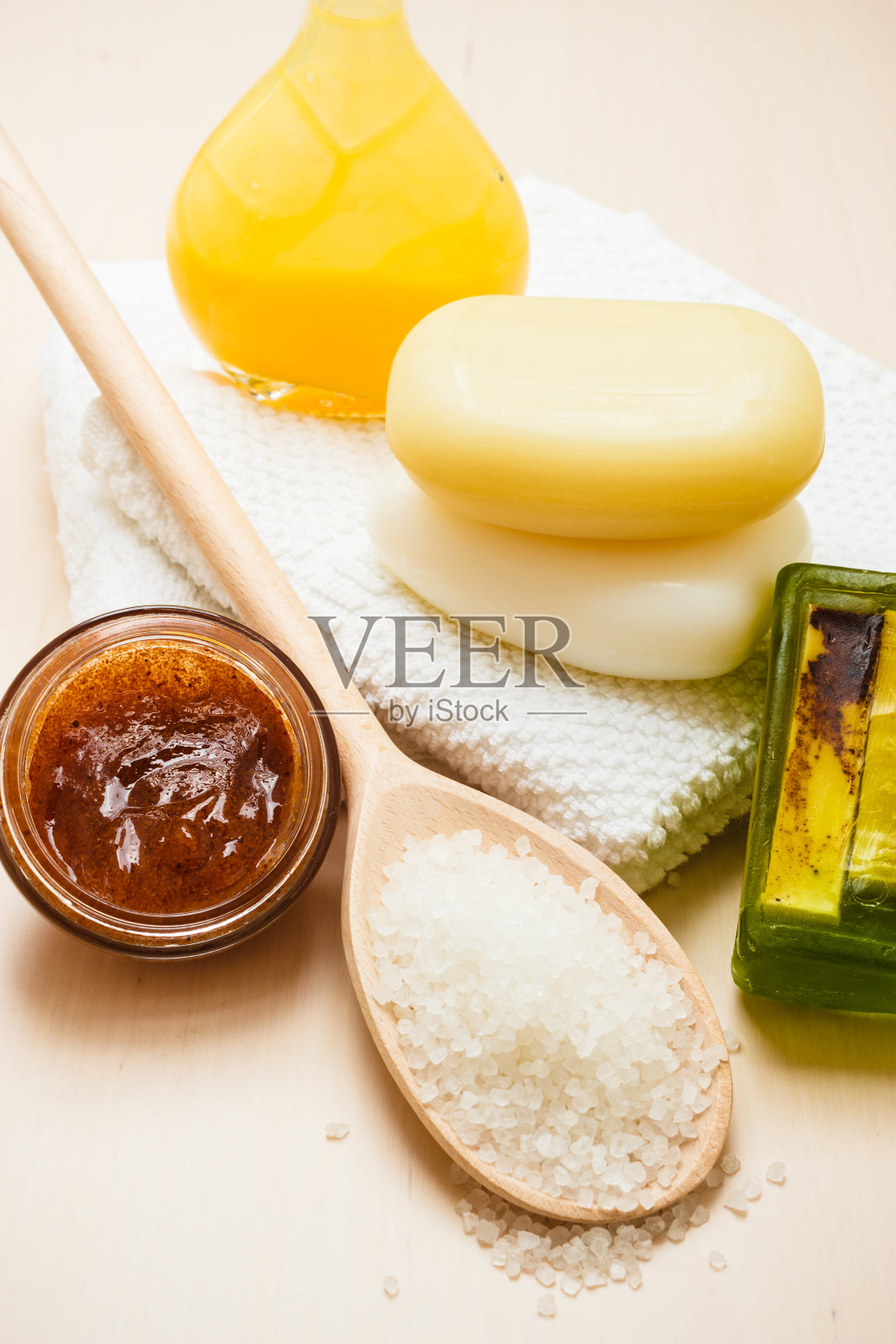 套装用于护理皮肤、身体、沐浴用品照片摄影图片