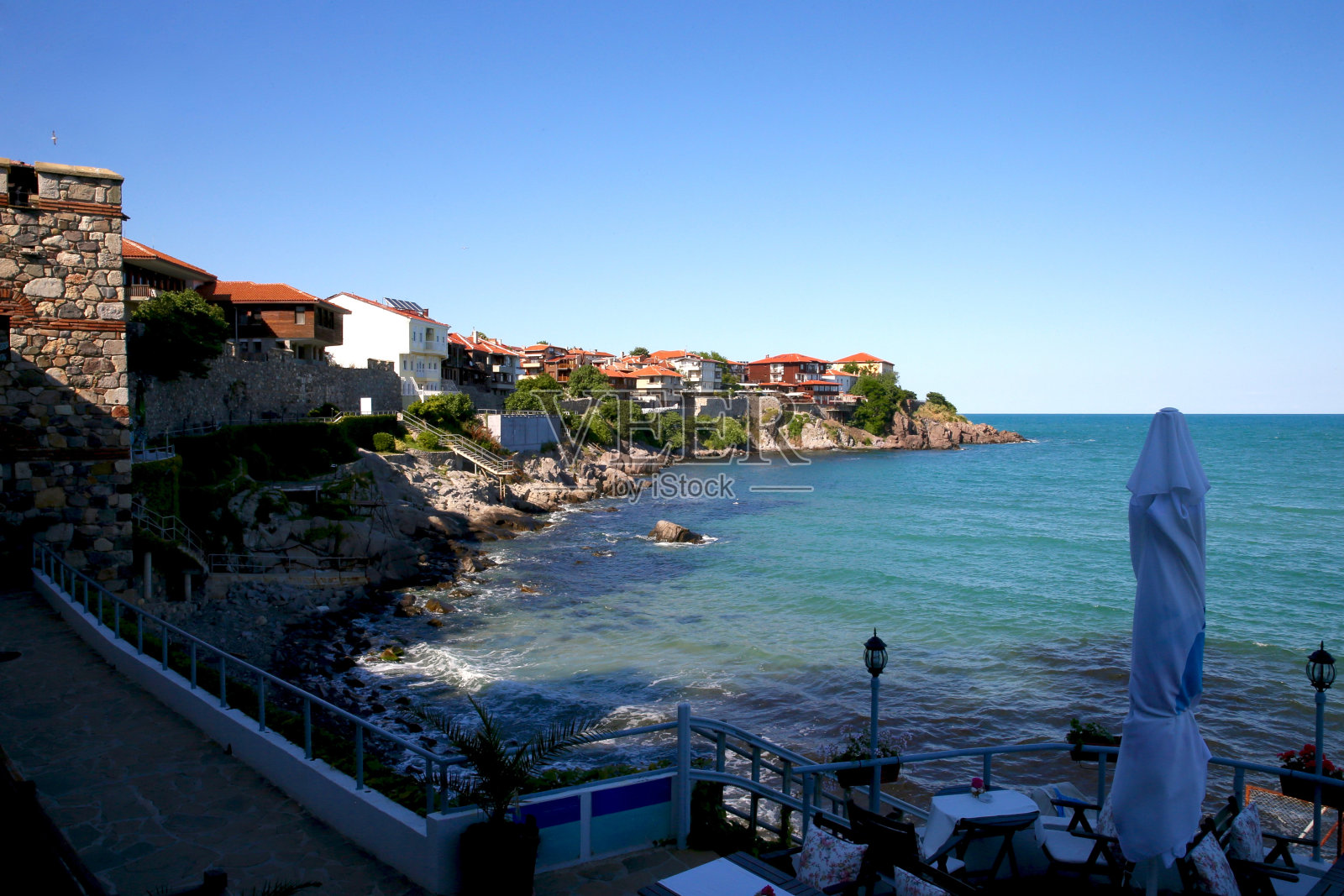 海湾的美丽景色。索佐波尔、保加利亚、欧洲照片摄影图片