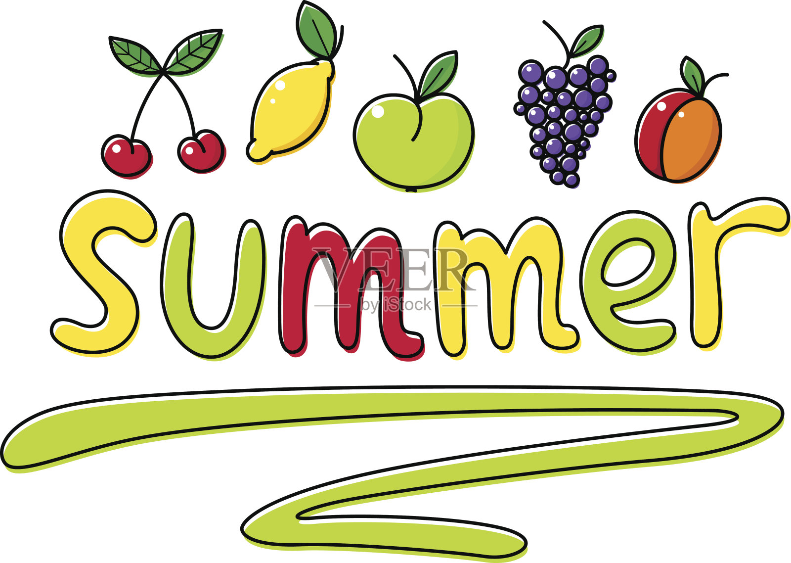 夏季水果水果矢量图插画图片素材