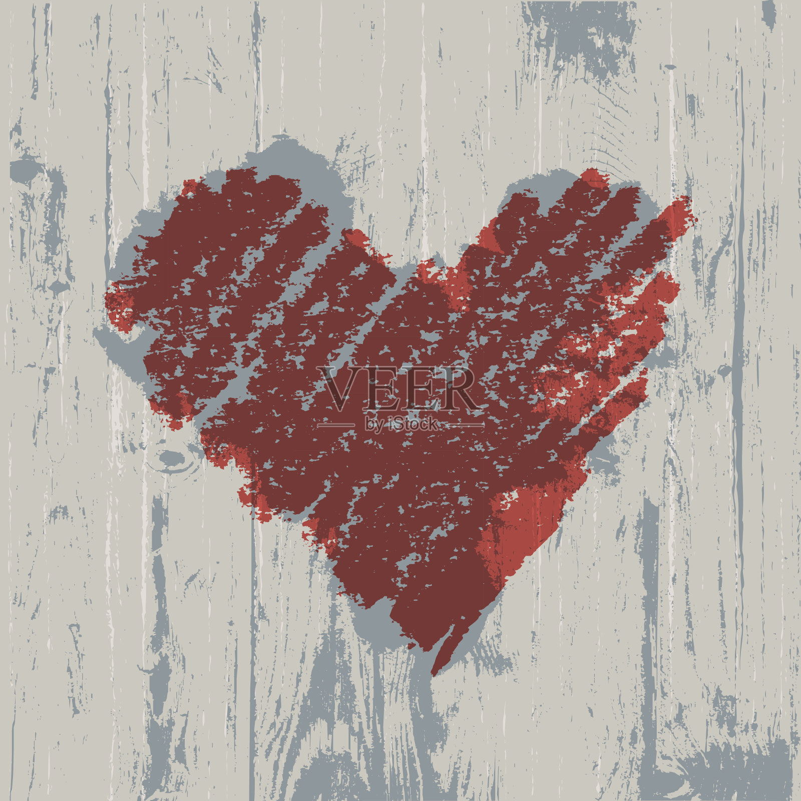 心形符号上木质纹理,抽象背景。插画图片素材