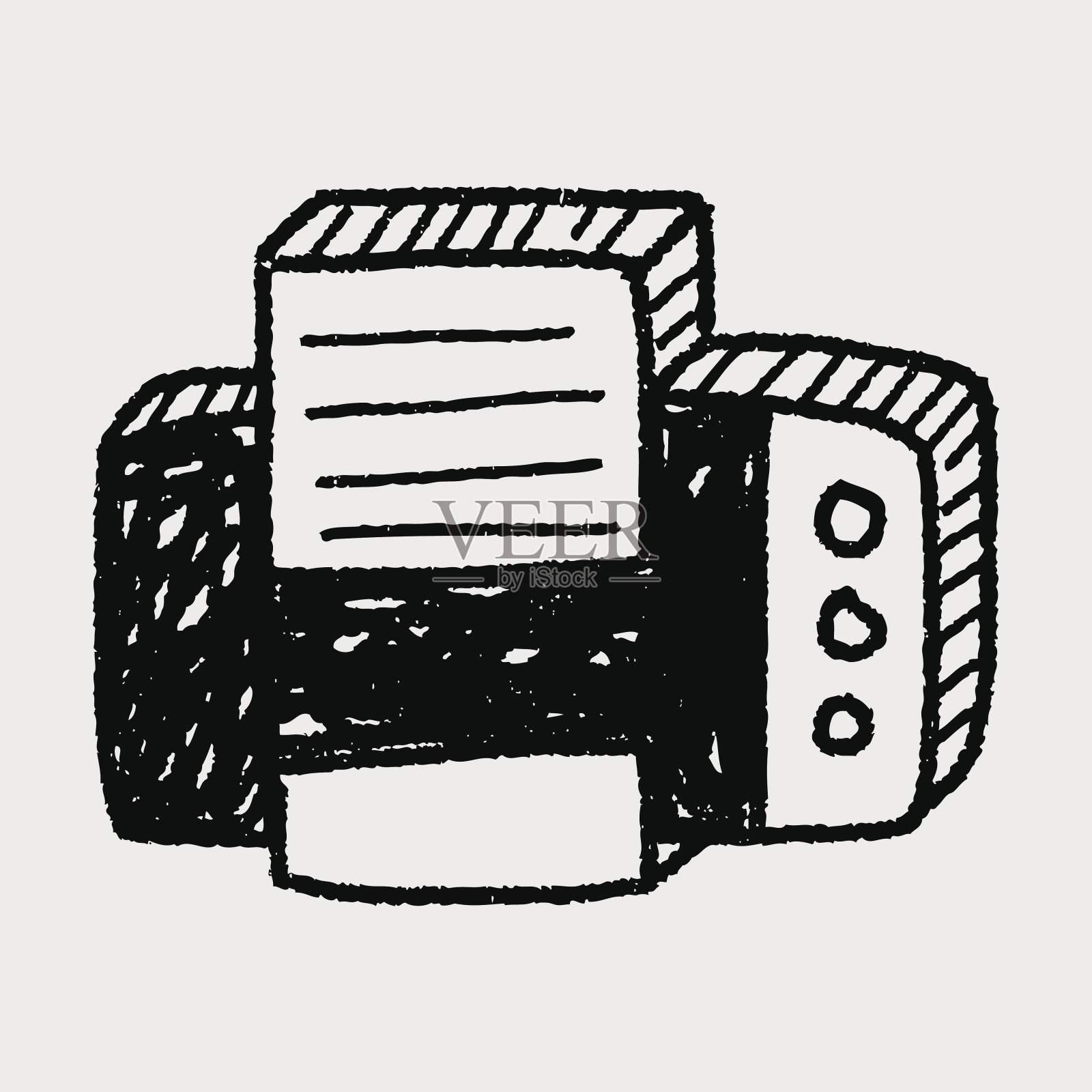 涂鸦打印机插画图片素材