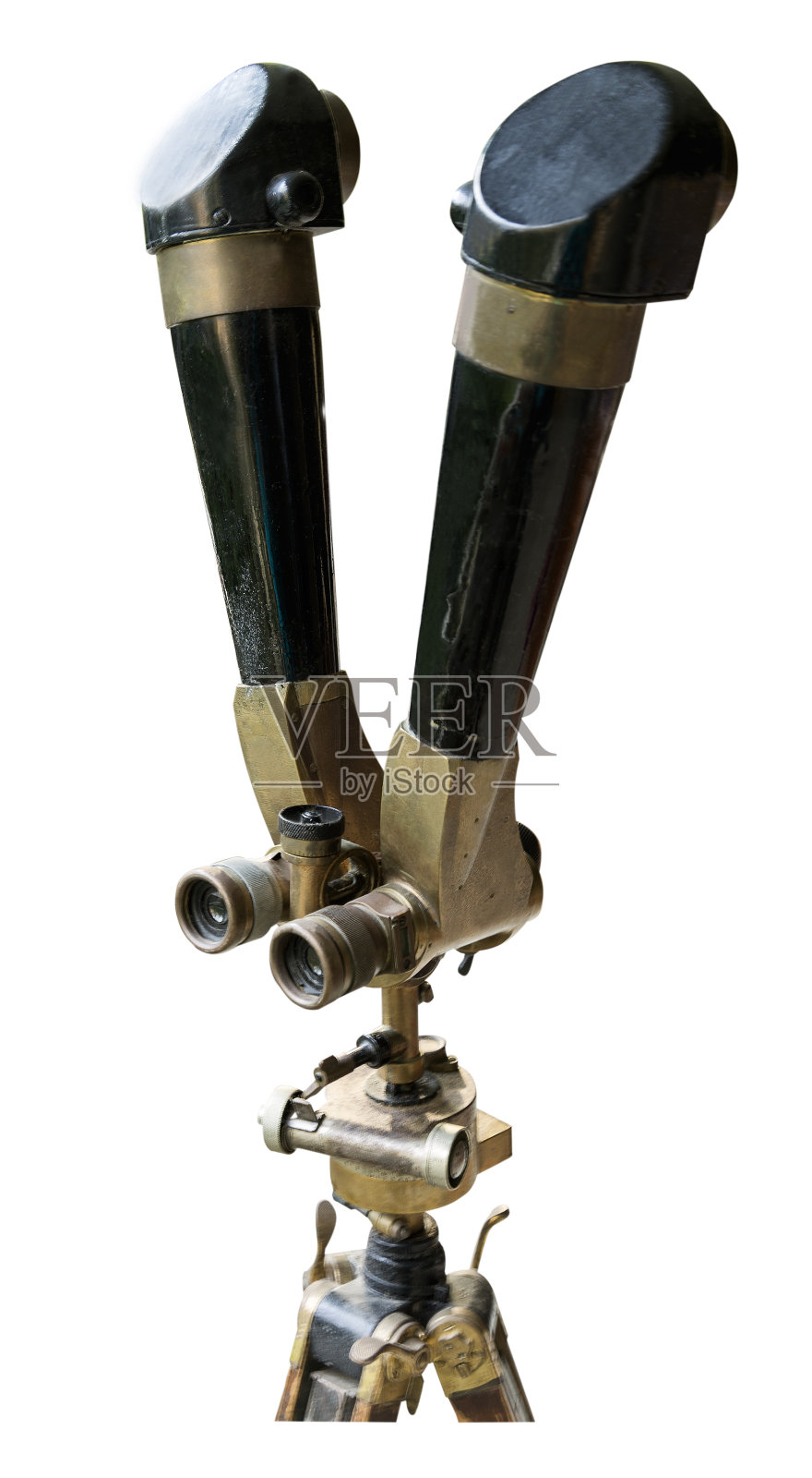 古老的意大利军用双筒望远镜照片摄影图片