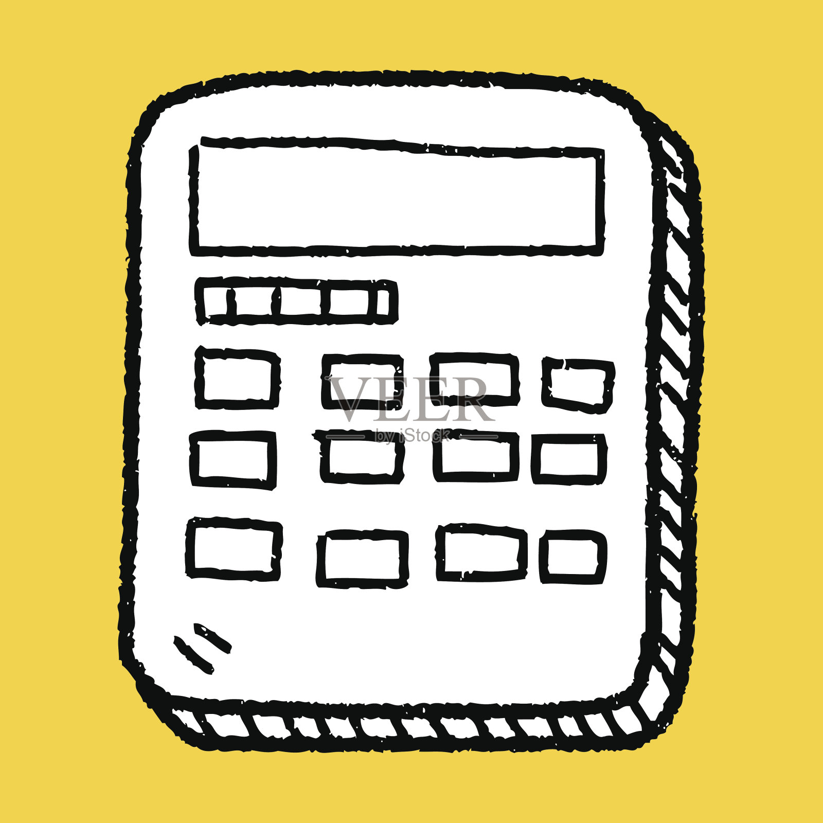 涂鸦的计算器插画图片素材