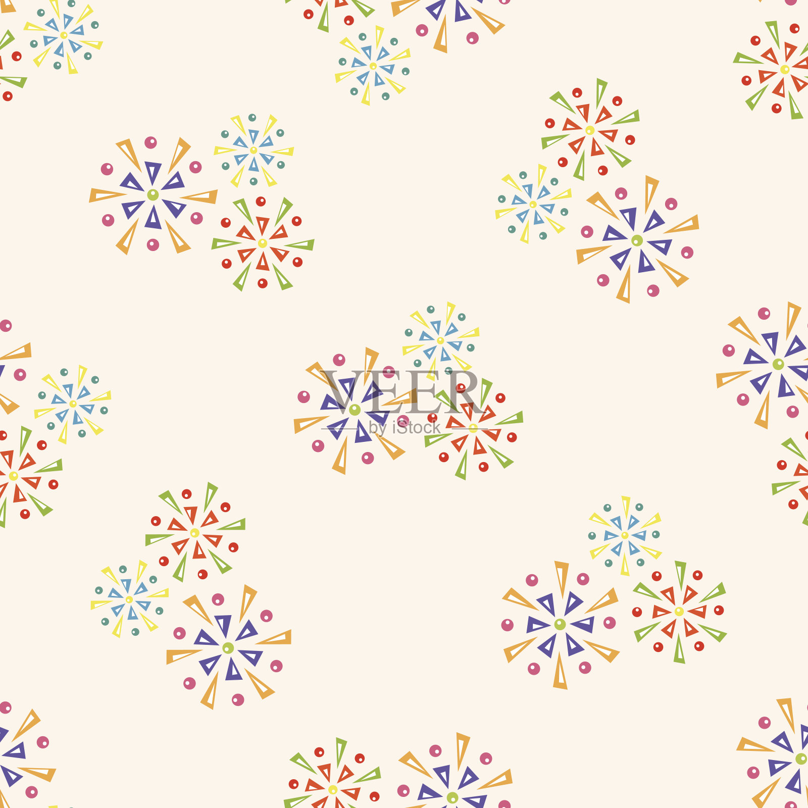 游乐园烟花,无缝图案插画图片素材