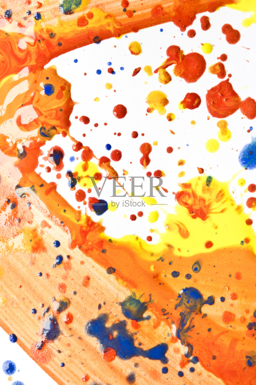 背景的丙烯酸颜料飞溅和斑点照片摄影图片