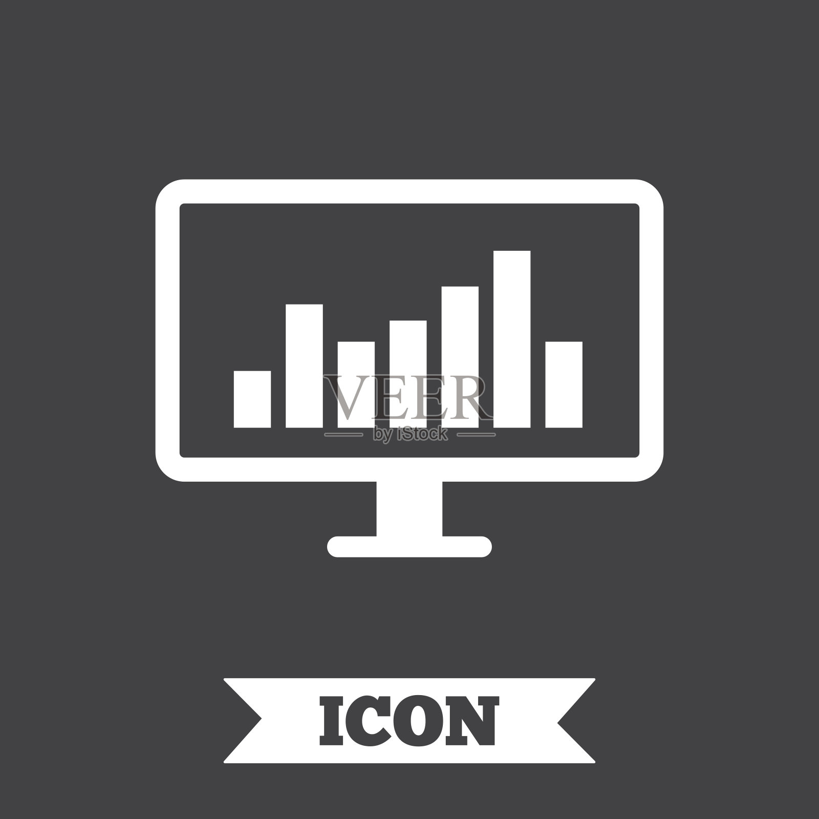 计算机显示器标志图标。市场监控。图标素材