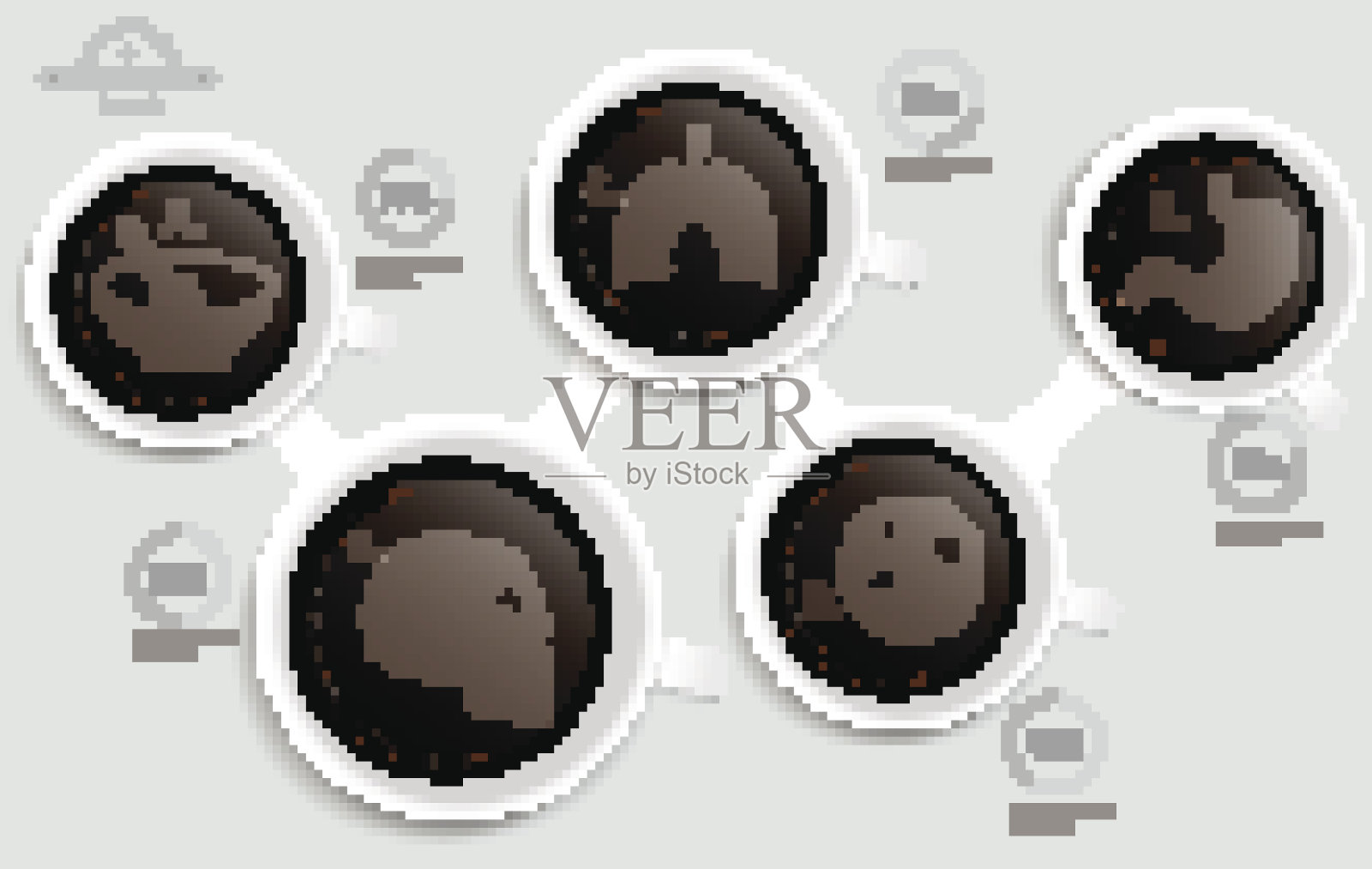 健康,医疗信息平面设计,咖啡按钮概念,清洁矢量插画图片素材