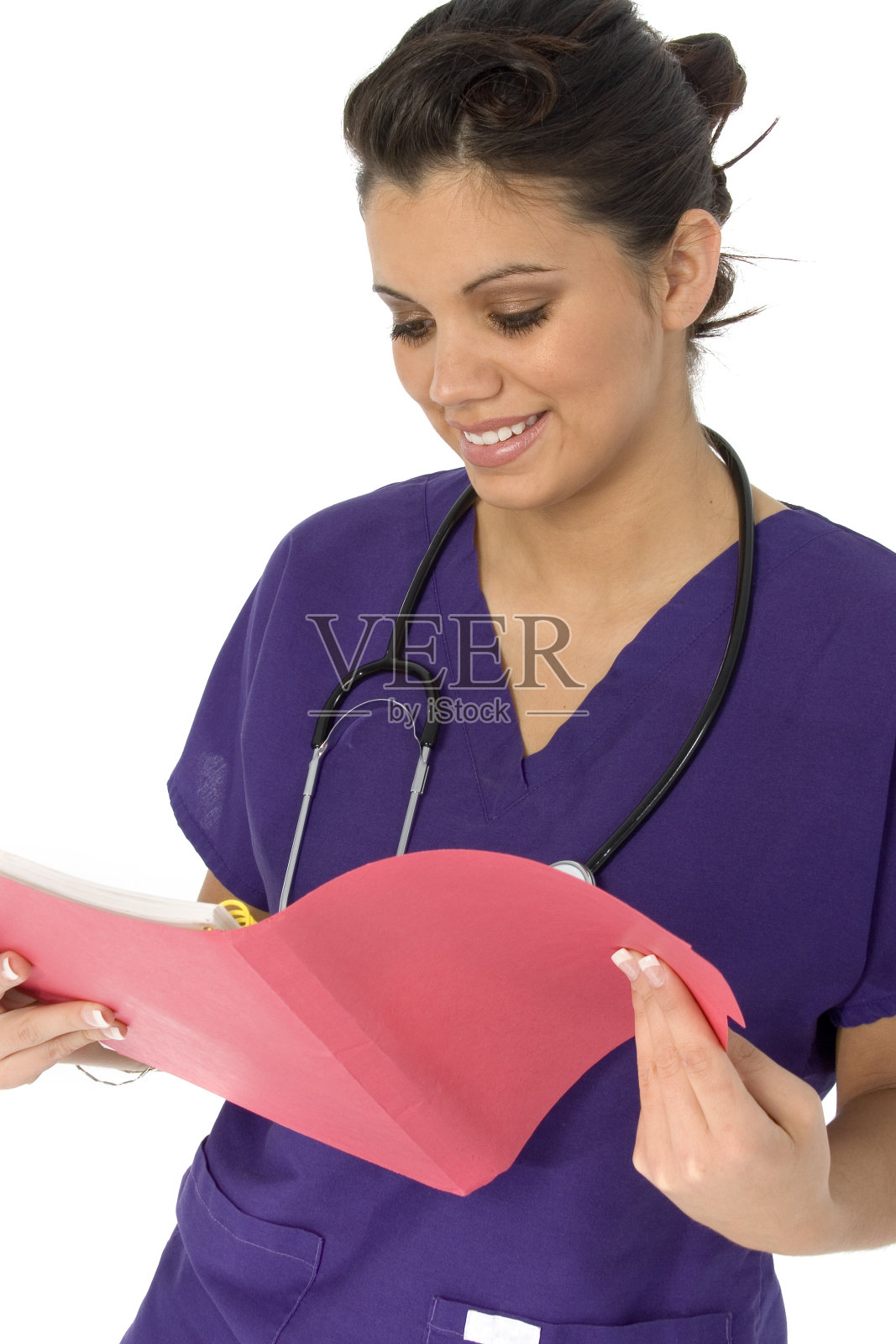 美丽的西班牙裔的护士照片摄影图片