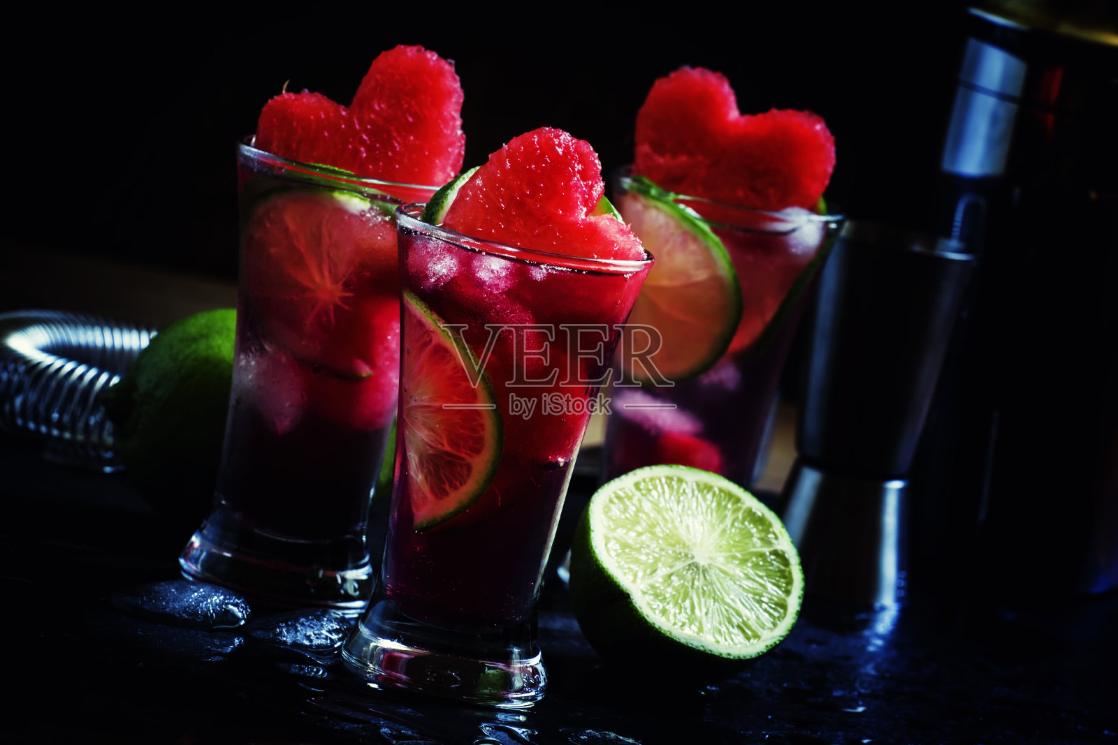 西瓜心情人节鸡尾酒照片摄影图片