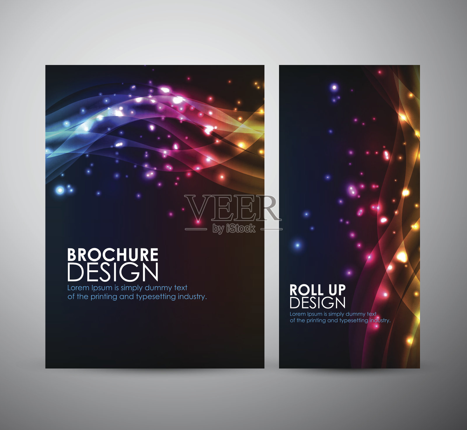 抽象闪亮的宣传册或商业设计模板卷起来。设计模板素材