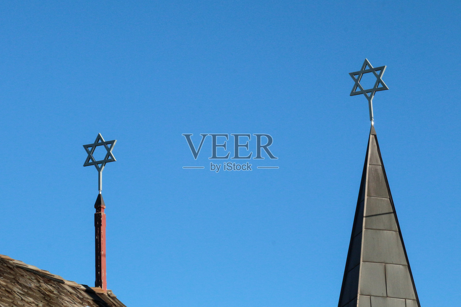有大卫之星的犹太教堂尖顶照片摄影图片