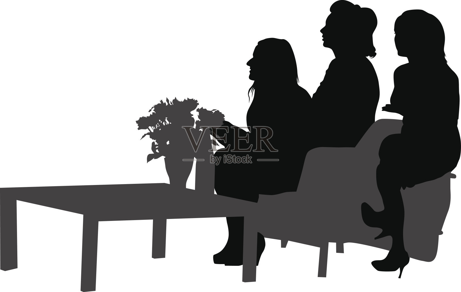 女人在椅子上插画图片素材