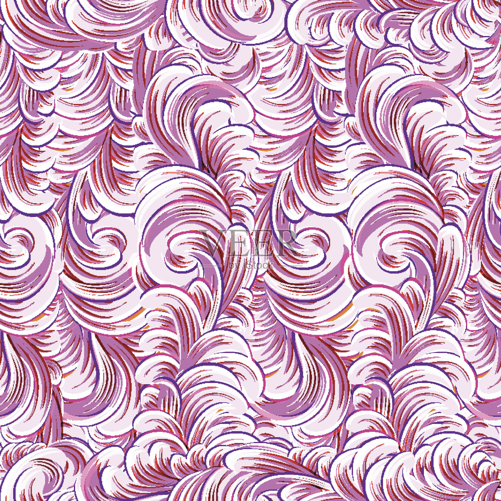 波。无缝的向量的背景。插画图片素材