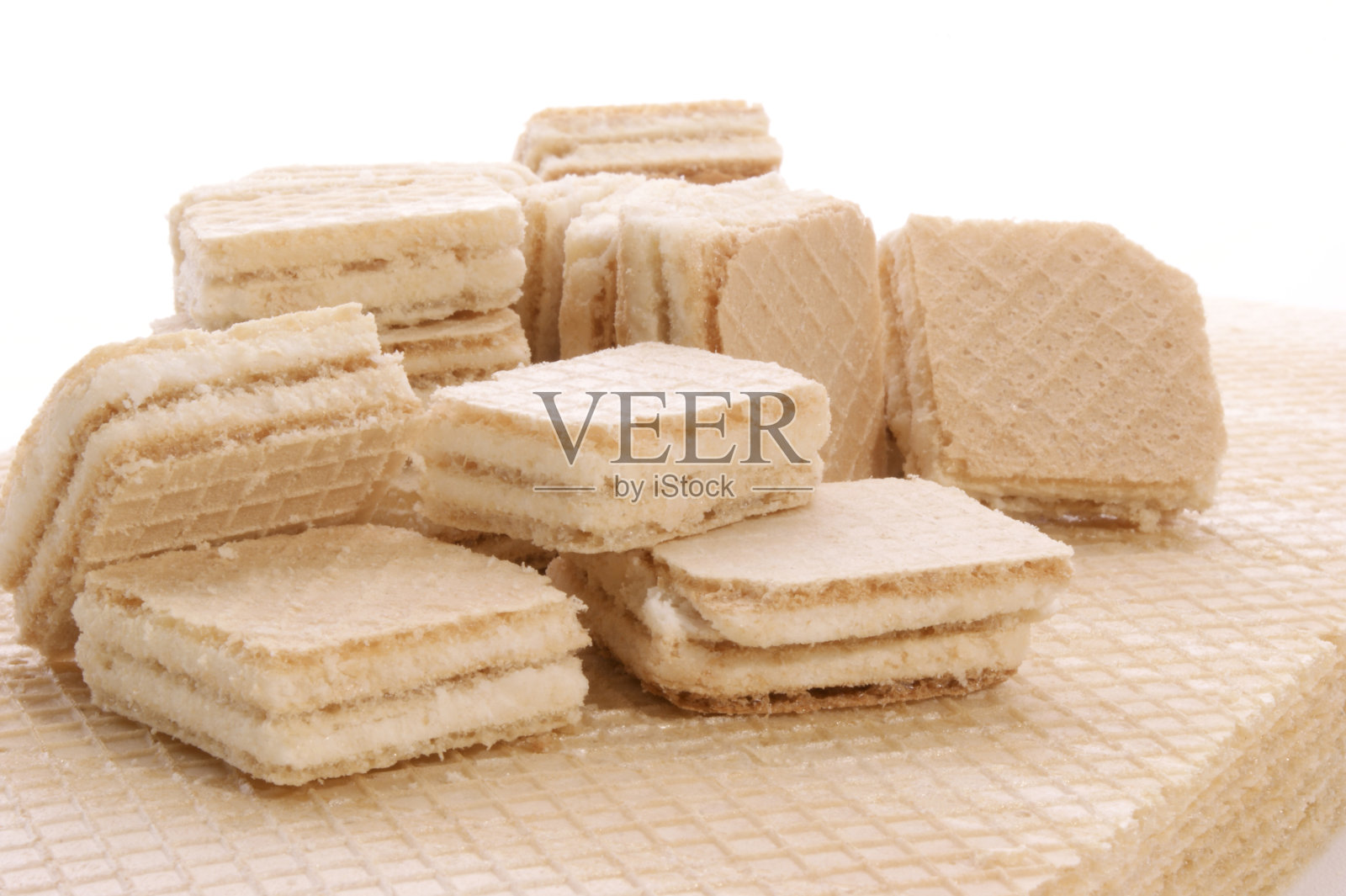 自制香草奶油华夫饼照片摄影图片