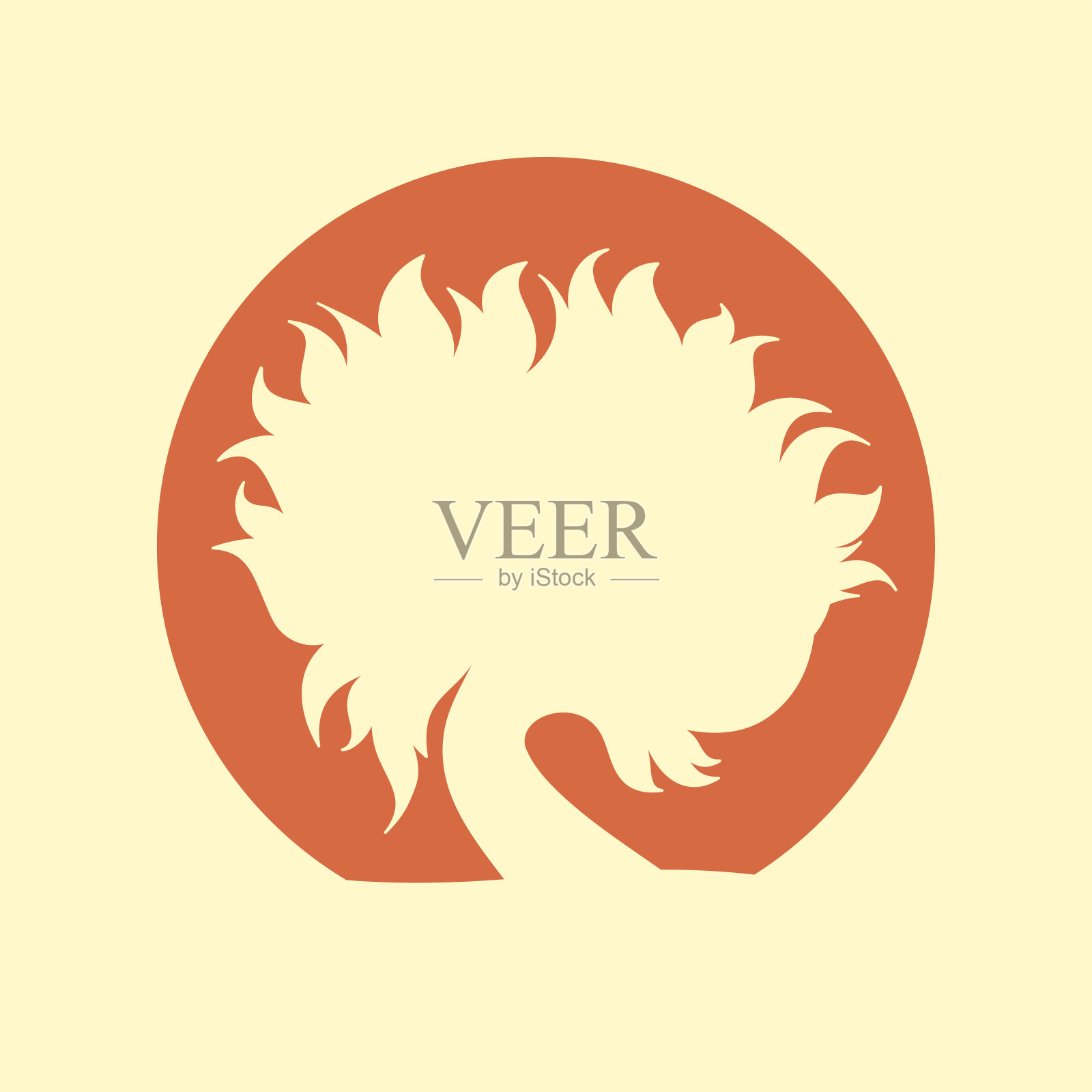 阳光主题树木剪影矢量素材插画图片素材