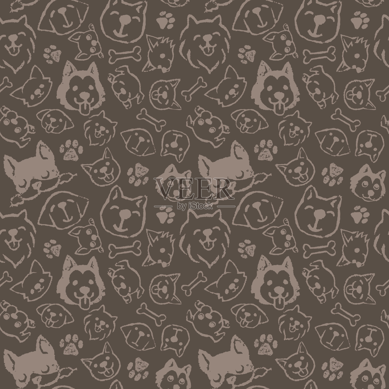 狗图案设计插画图片素材