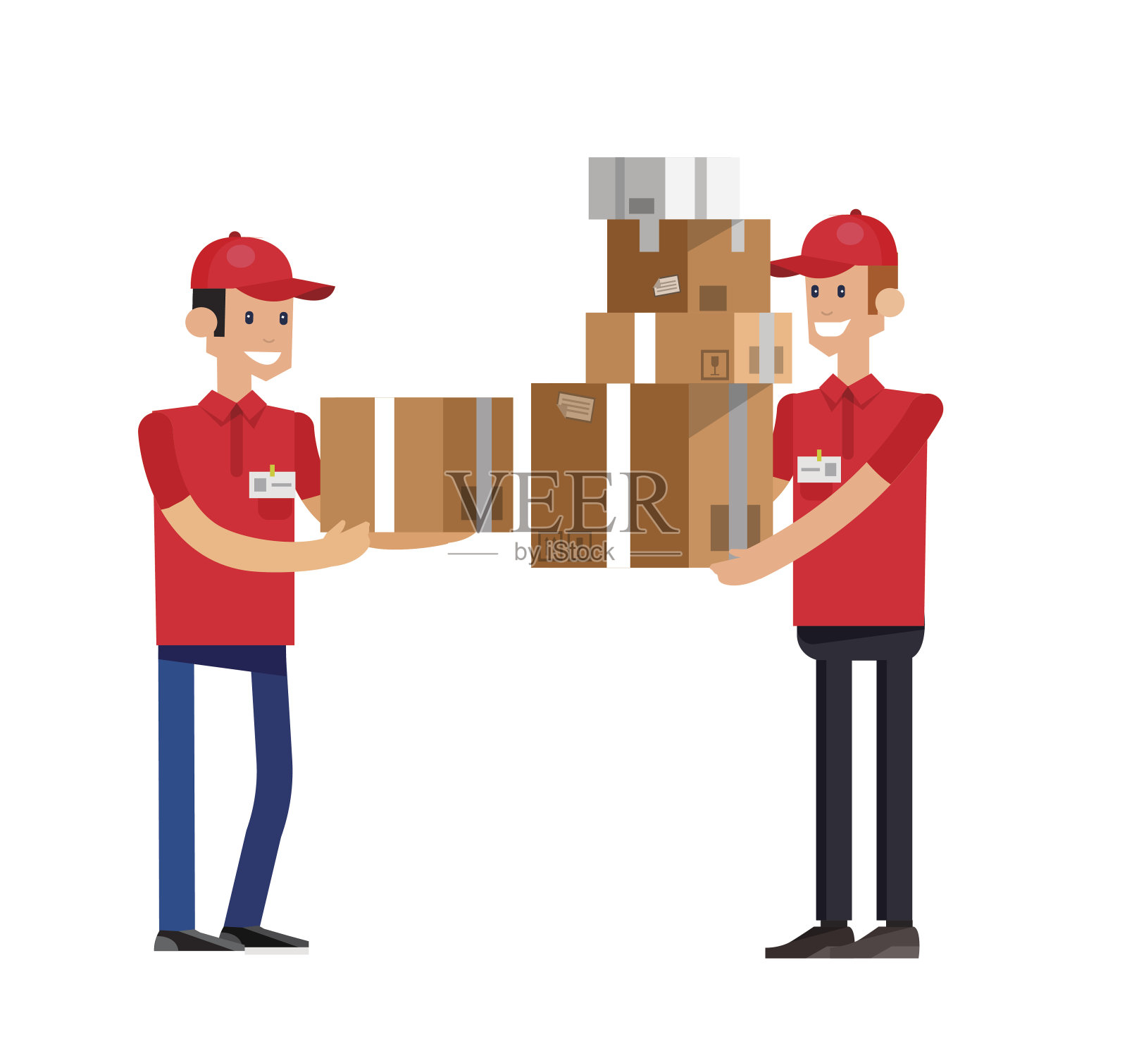 有趣的披萨外卖男孩插画图片素材