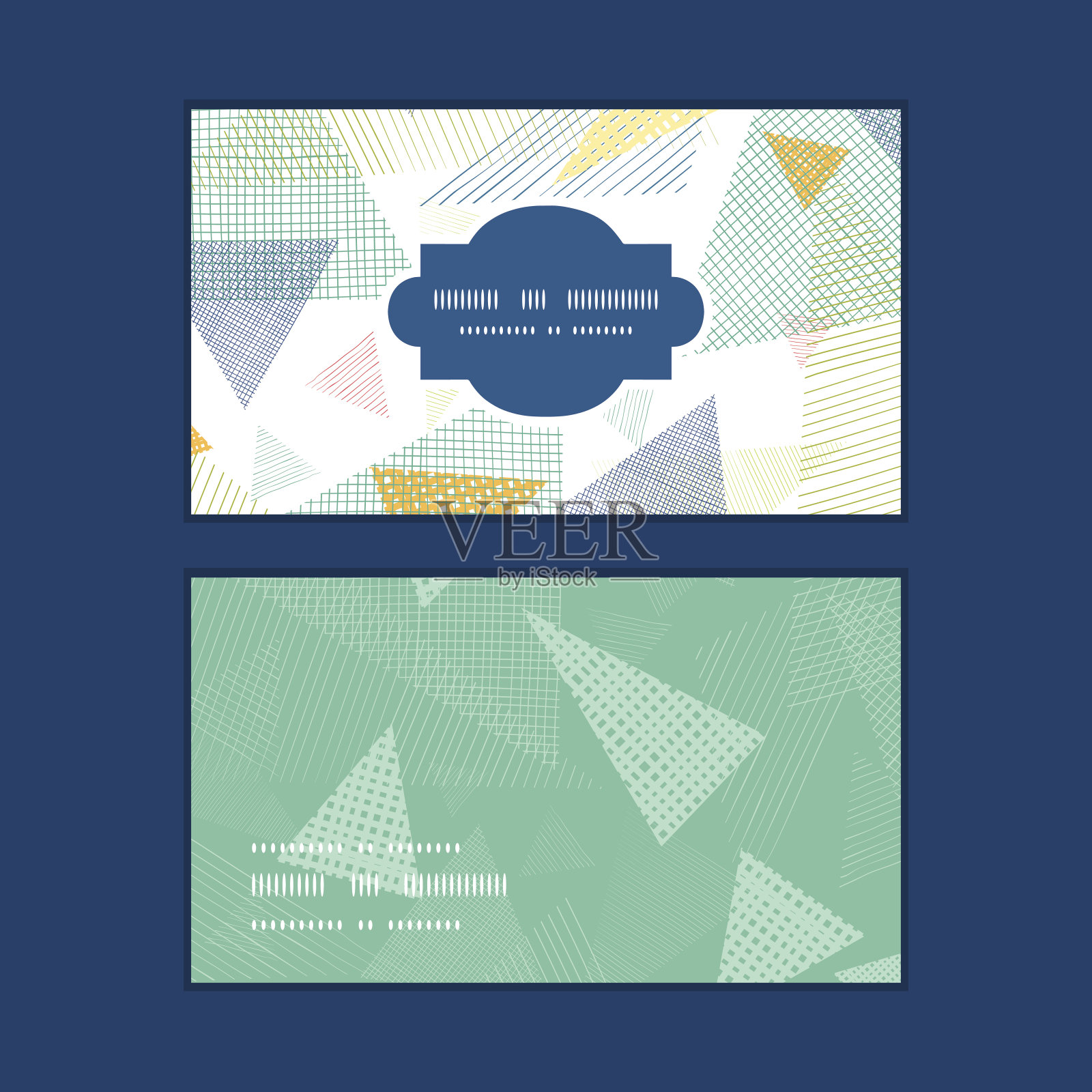 向量抽象织物三角形水平框架模式名片集插画图片素材