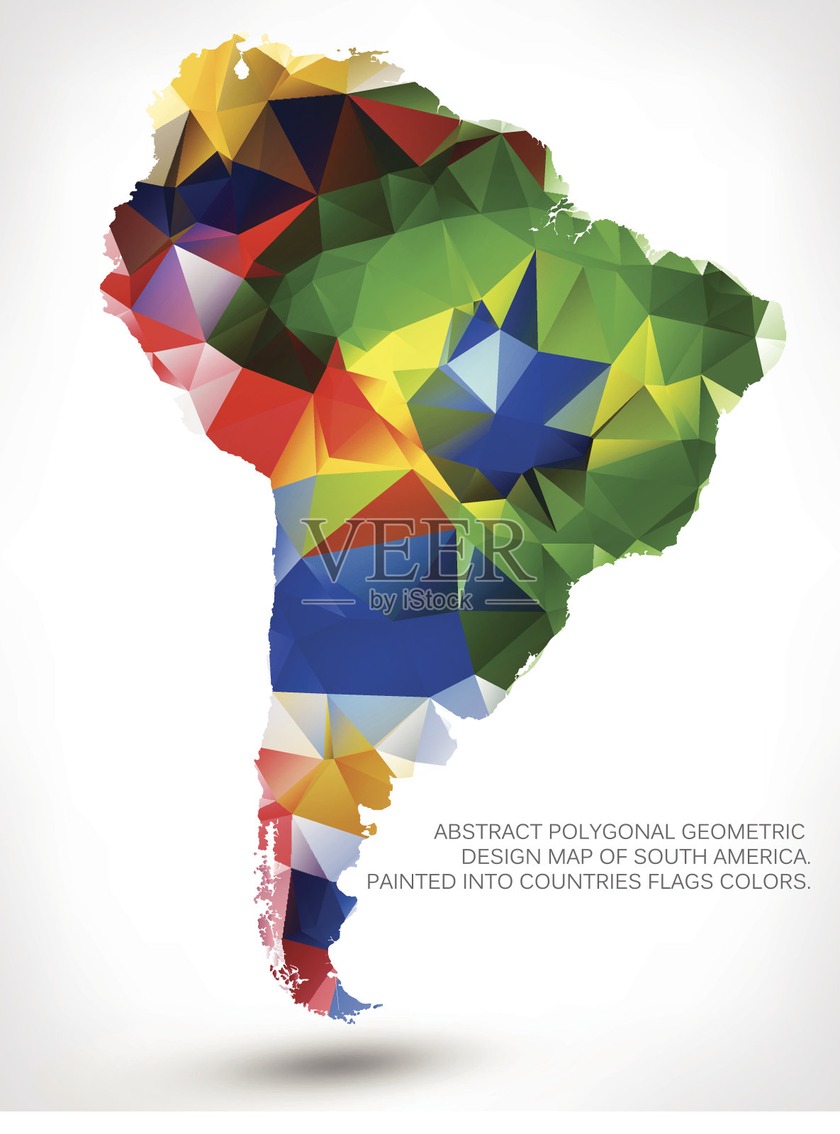 南美洲几何设计地图插画图片素材