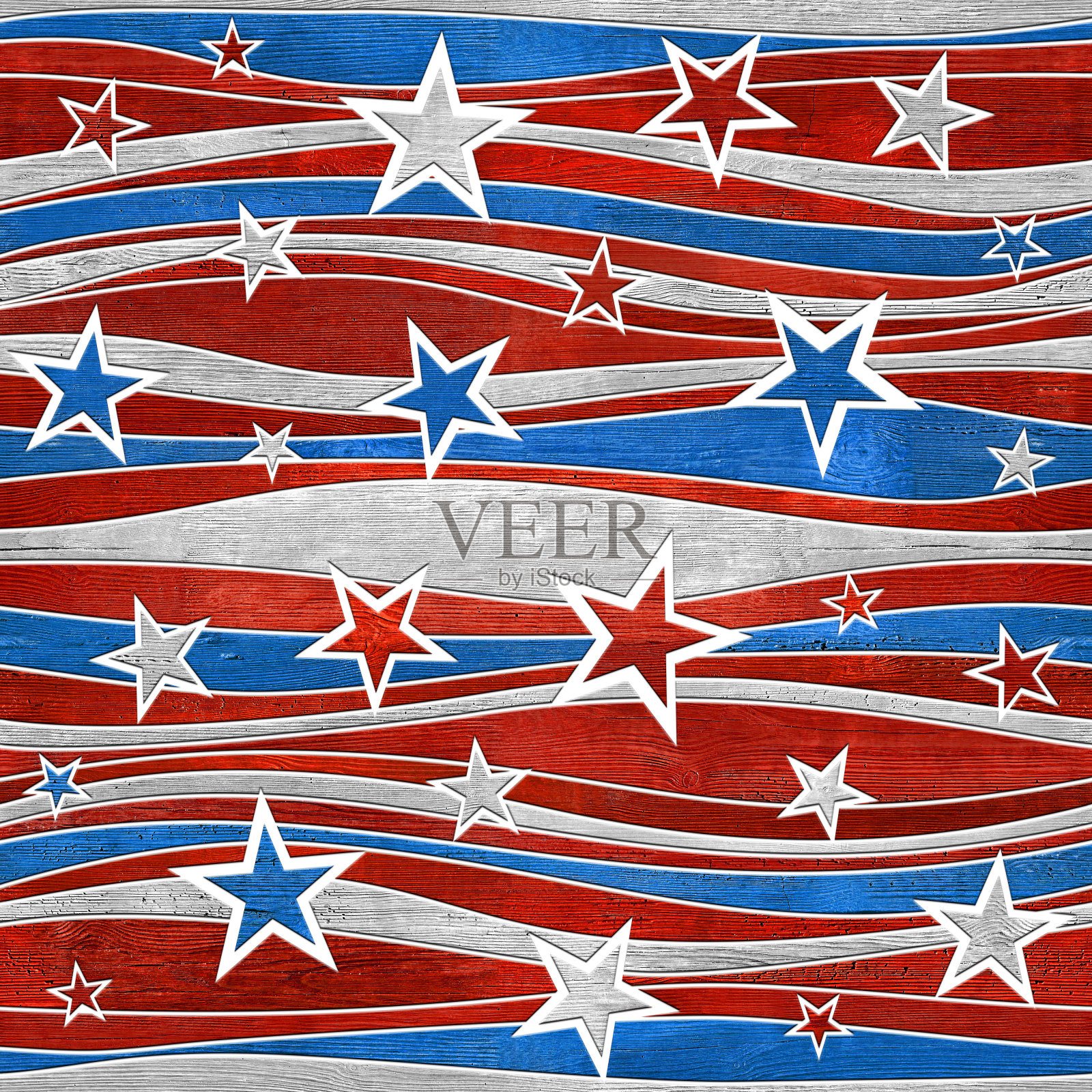 抽象装饰板-星形无缝图案-民族色彩照片摄影图片