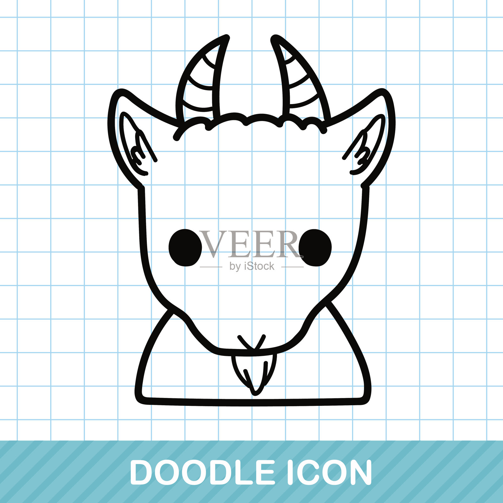 中国十二生肖山羊涂鸦设计元素图片